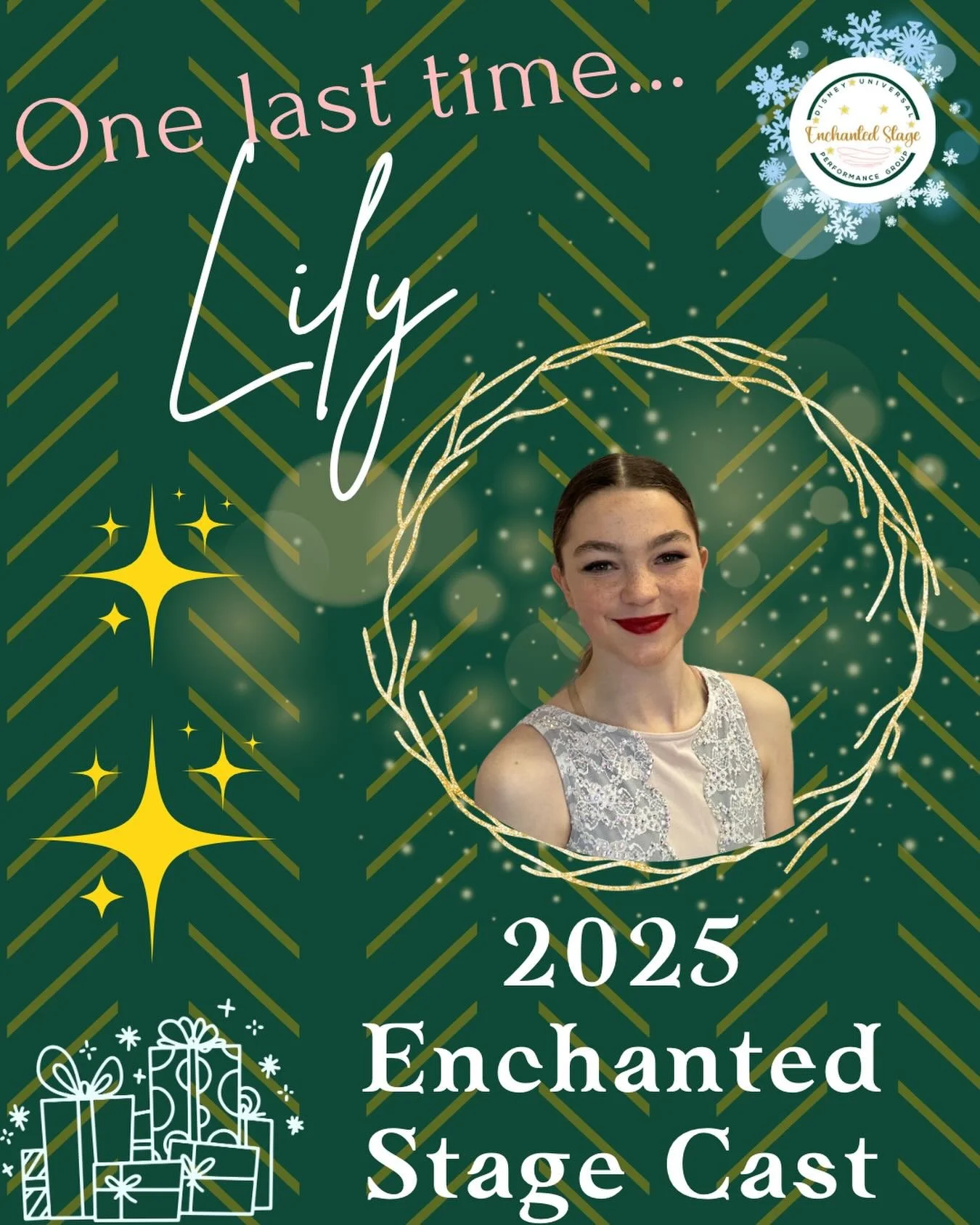 ✨2025 Enchanted Stage Senior Cast Member: Miss Lily!

☀️As you step onto that stage for your final Walt Disney World performance, remember all the incredible magic you&rsquo;ve created here. You are a star, and we know this final bow will be as spect