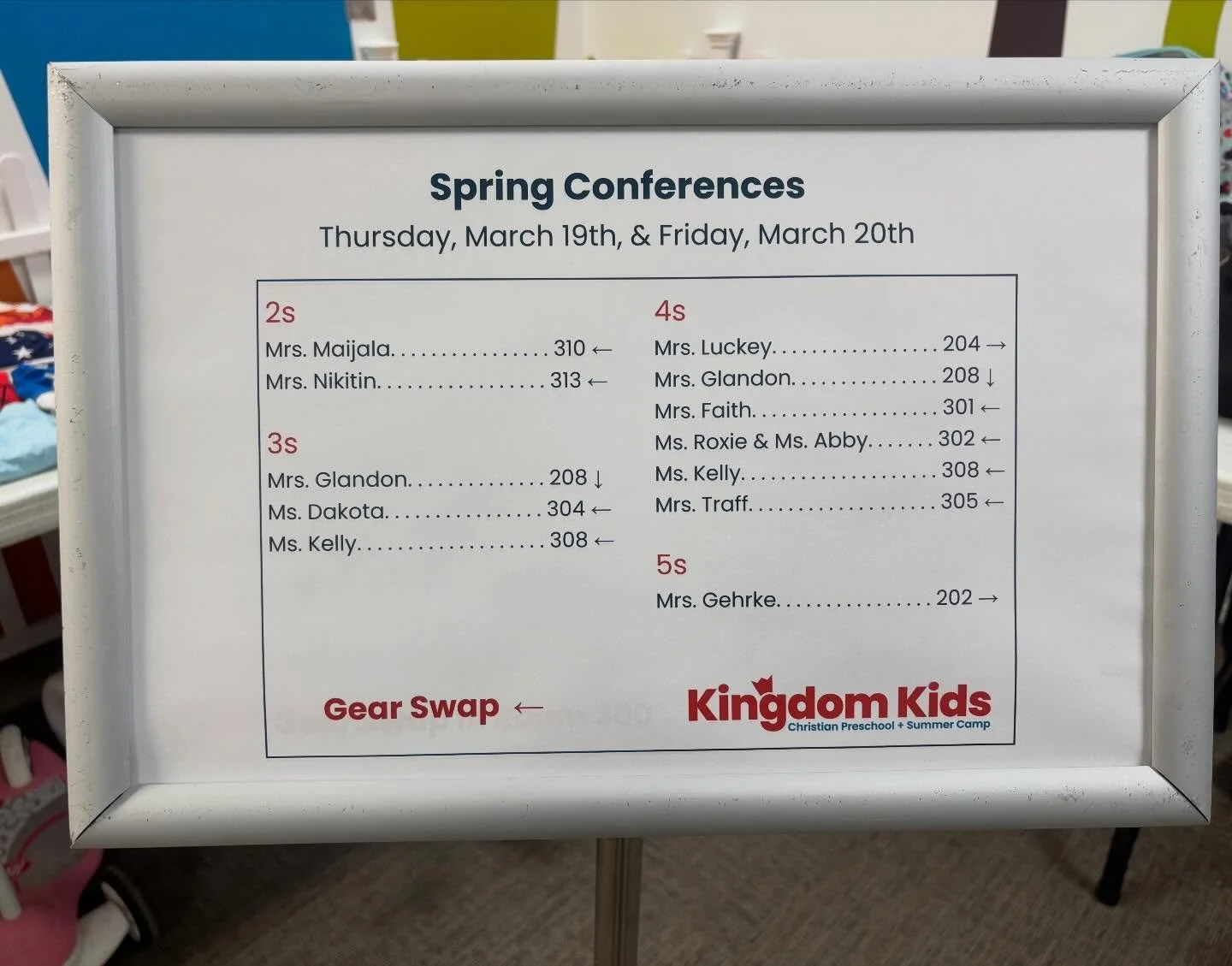 We&rsquo;re all set up for Spring Conferences and Kids&rsquo; Summer Gear Swap! We&rsquo;re looking forward to connecting with parents and sharing about their students; these conversations are always a highlight for our teachers. A big thank you to a