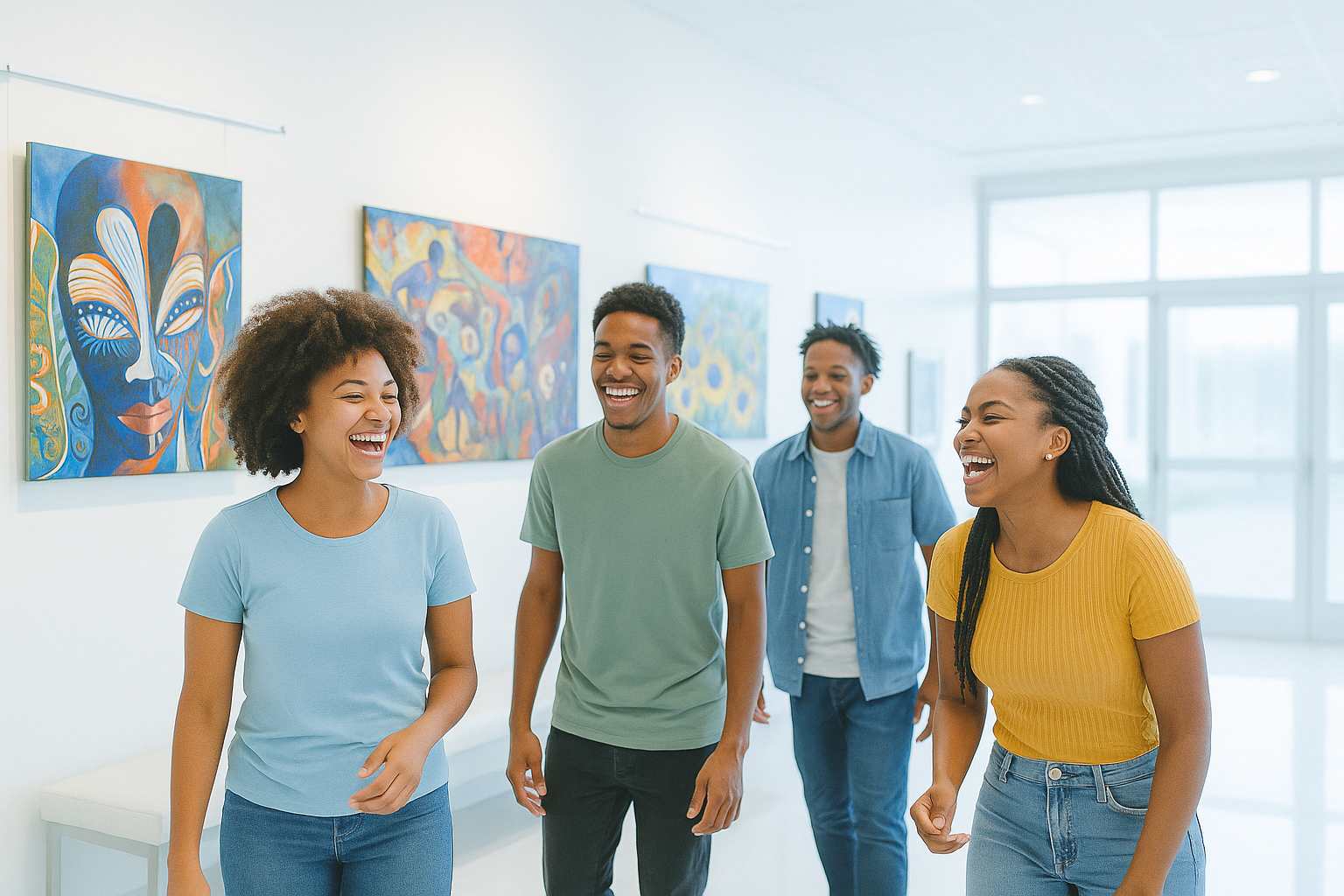 AI Image of Young People Enjoying the Museum