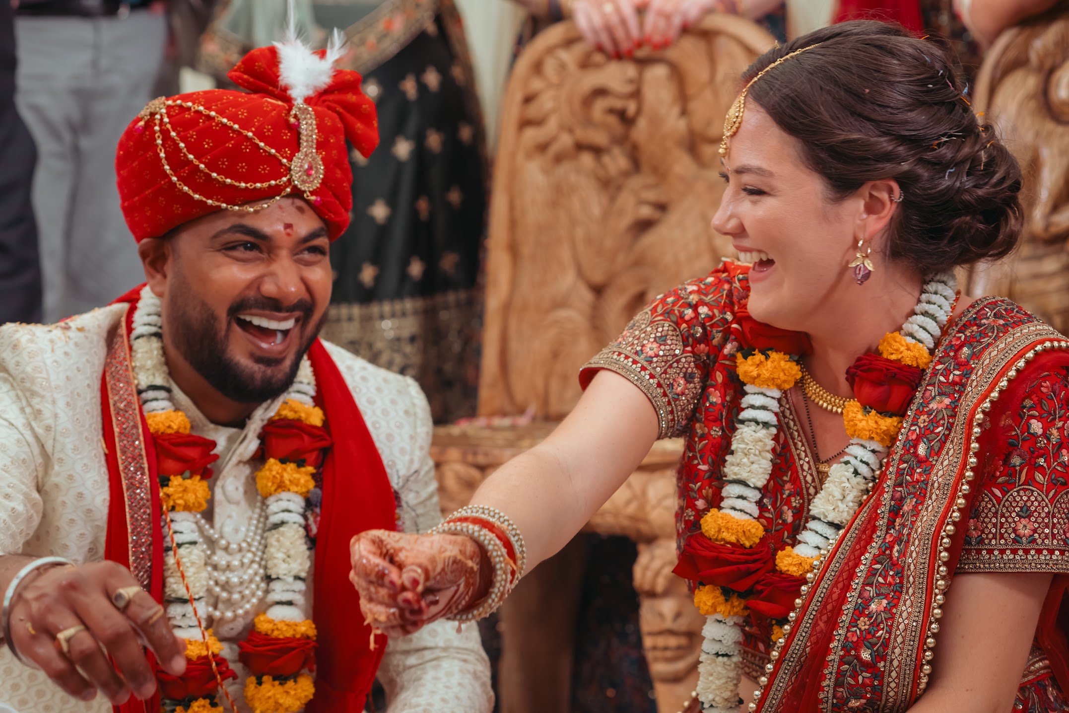 Bride and Groom include religious elements in ceremony