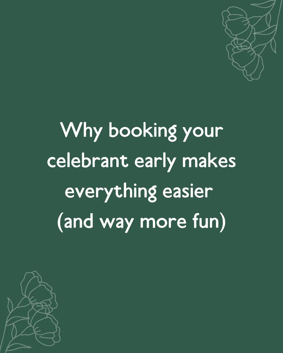 The best ceremonies are never last-minute 💜✨

If you&rsquo;re planning a 2027 or 2028 wedding, now is exactly the right time to get your celebrant locked in. I&rsquo;m already booking across both years, and the earlier we start, the more personal, f