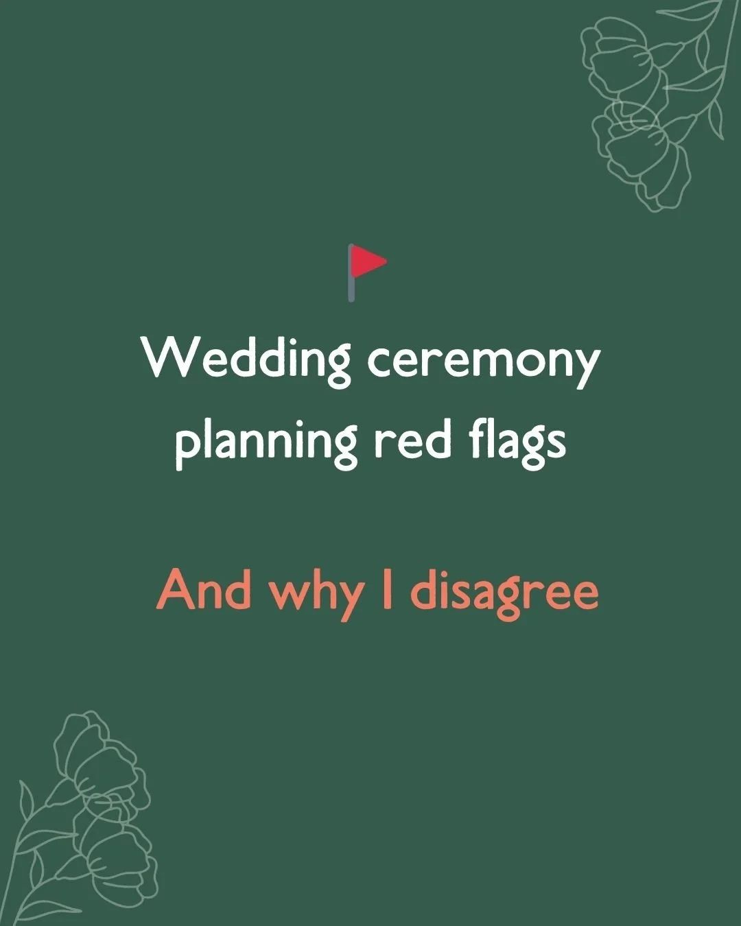 🚩 Wedding ceremony planning advice I disagree with&hellip;

Not because couples get it wrong, but because there&rsquo;s so much outdated advice floating around that treats the wedding ceremony like admin instead of the heart of the day.

The day mov