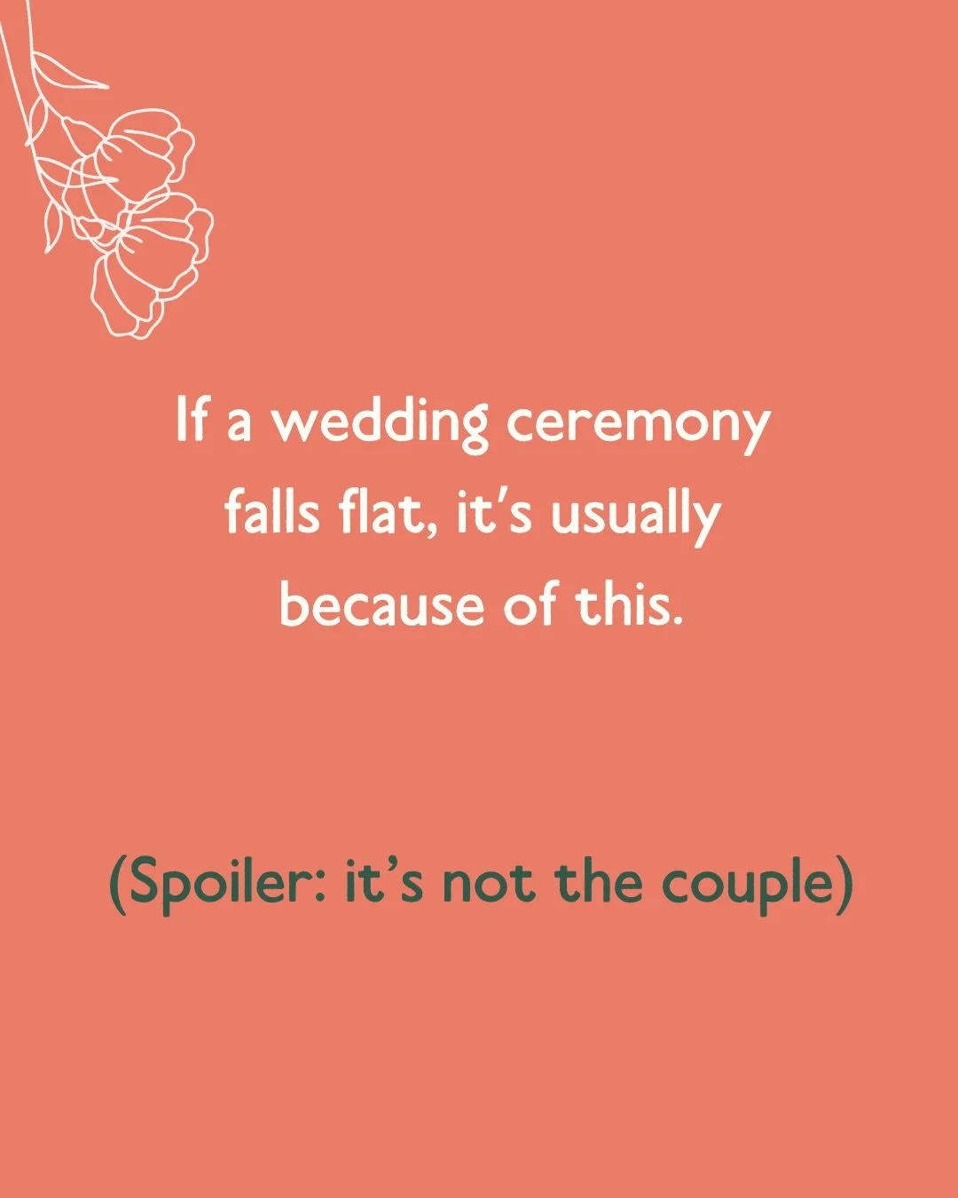 When a wedding ceremony falls flat, it&rsquo;s not because the couple &lsquo;aren&rsquo;t interesting&rsquo;.

It&rsquo;s because the structure wasn&rsquo;t intentional.

Here&rsquo;s where it typically unravels.

- Story arc
- Emotional pacing
- Ene