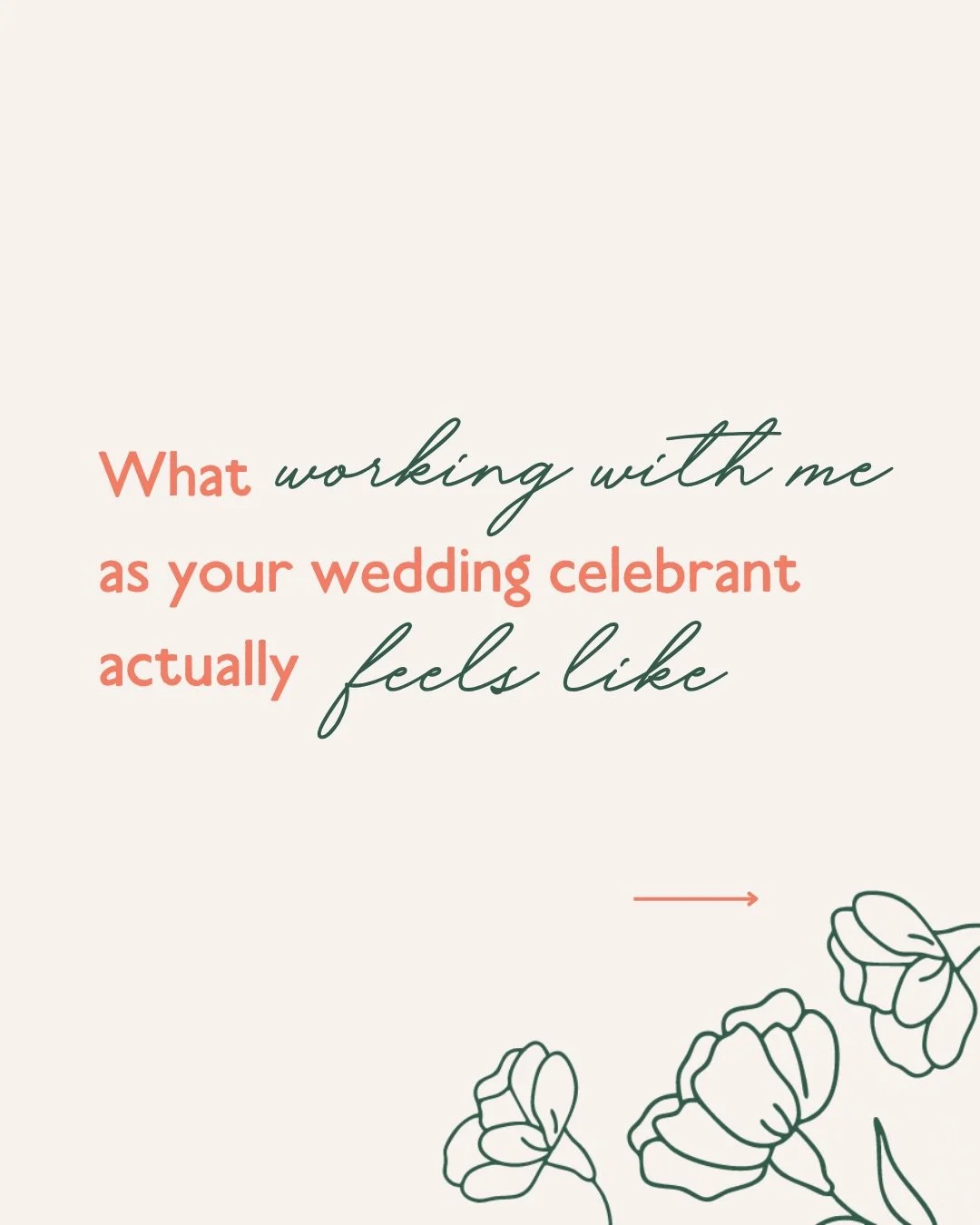 Working with me isn&rsquo;t about just &lsquo;having a celebrant to make it personal&rsquo;. 

It&rsquo;s about: 
* knowing your ceremony is in safe hands 
*enjoying the process of designing your ceremony together 
* trusting that it&rsquo;ll feel ri