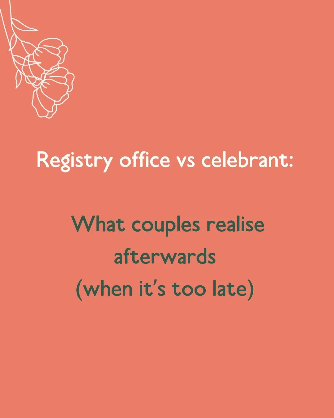 Registry office and celebrant ceremonies do different jobs. 

There is no right and wrong, every couple is different. But it&rsquo;s good to know your options.

One handles the legal process. The other creates atmosphere, emotional connection and a c