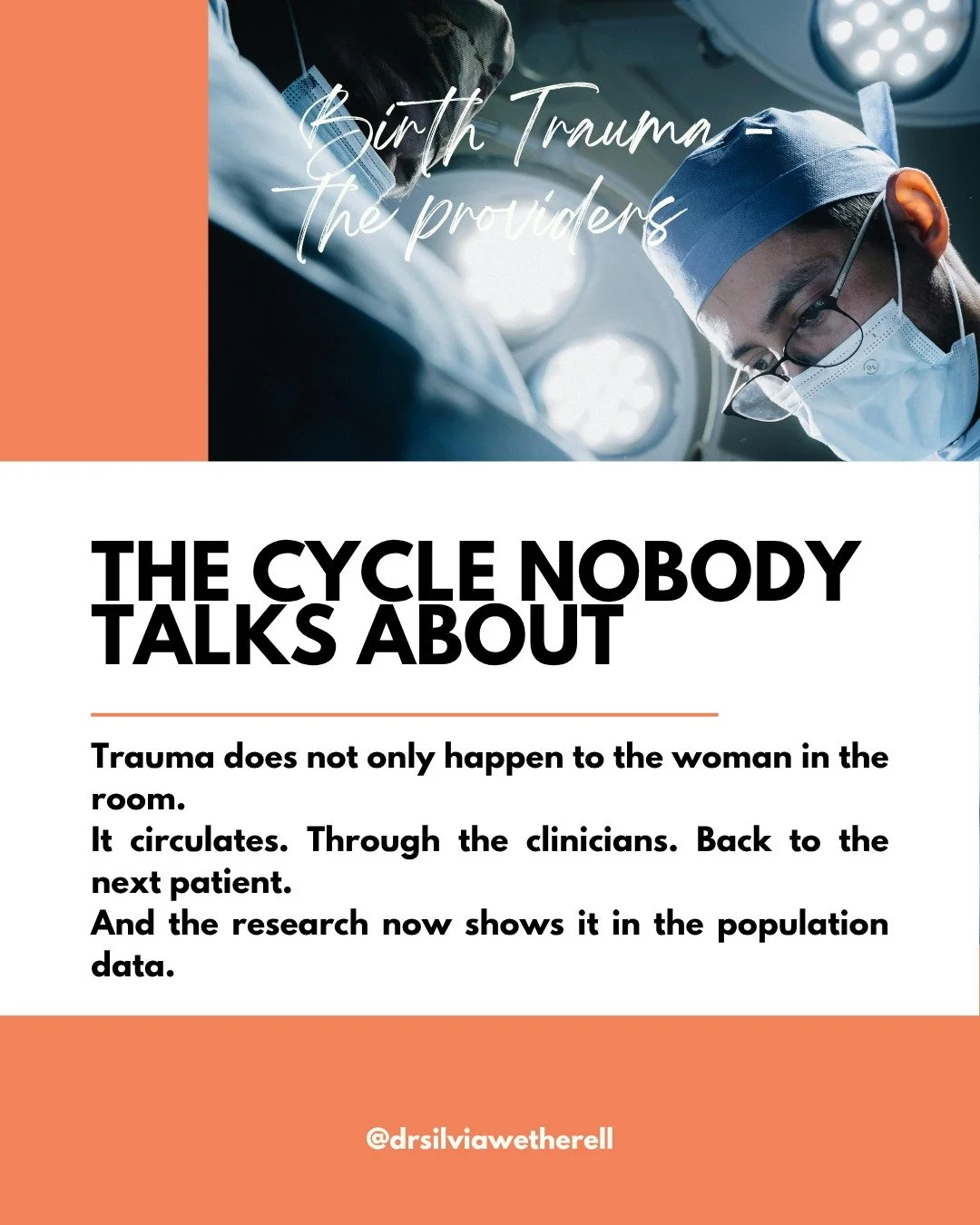 When I was researching birth trauma, I came across findings that stopped me.

36% of labour and delivery nurses in the US meet full PTSD criteria from witnessing traumatic births. At least 25% of all maternity staff are affected by secondary traumati