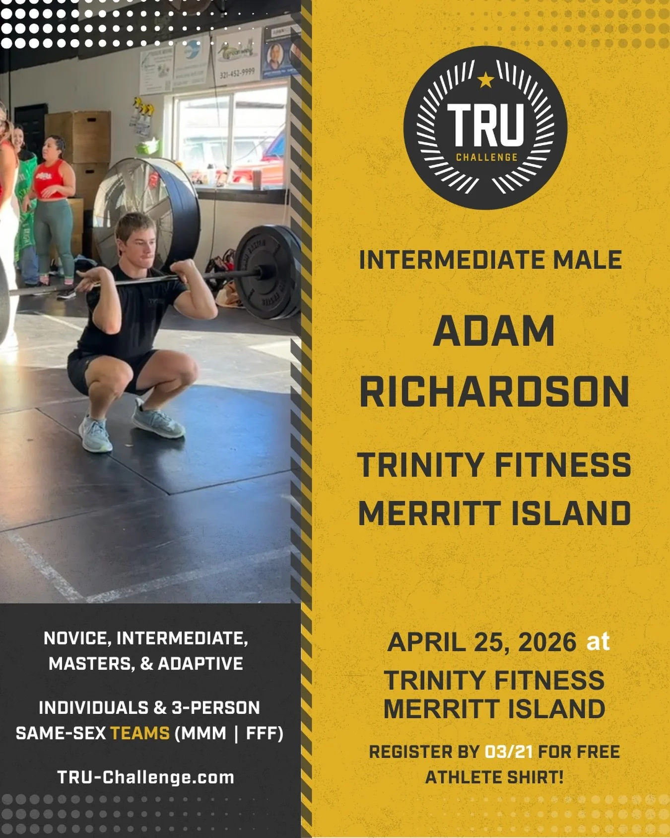 💥 Individual Intermediate Male Athlete CONFIRMED!! Let&rsquo;s go Adam!!! @thetruchallenge