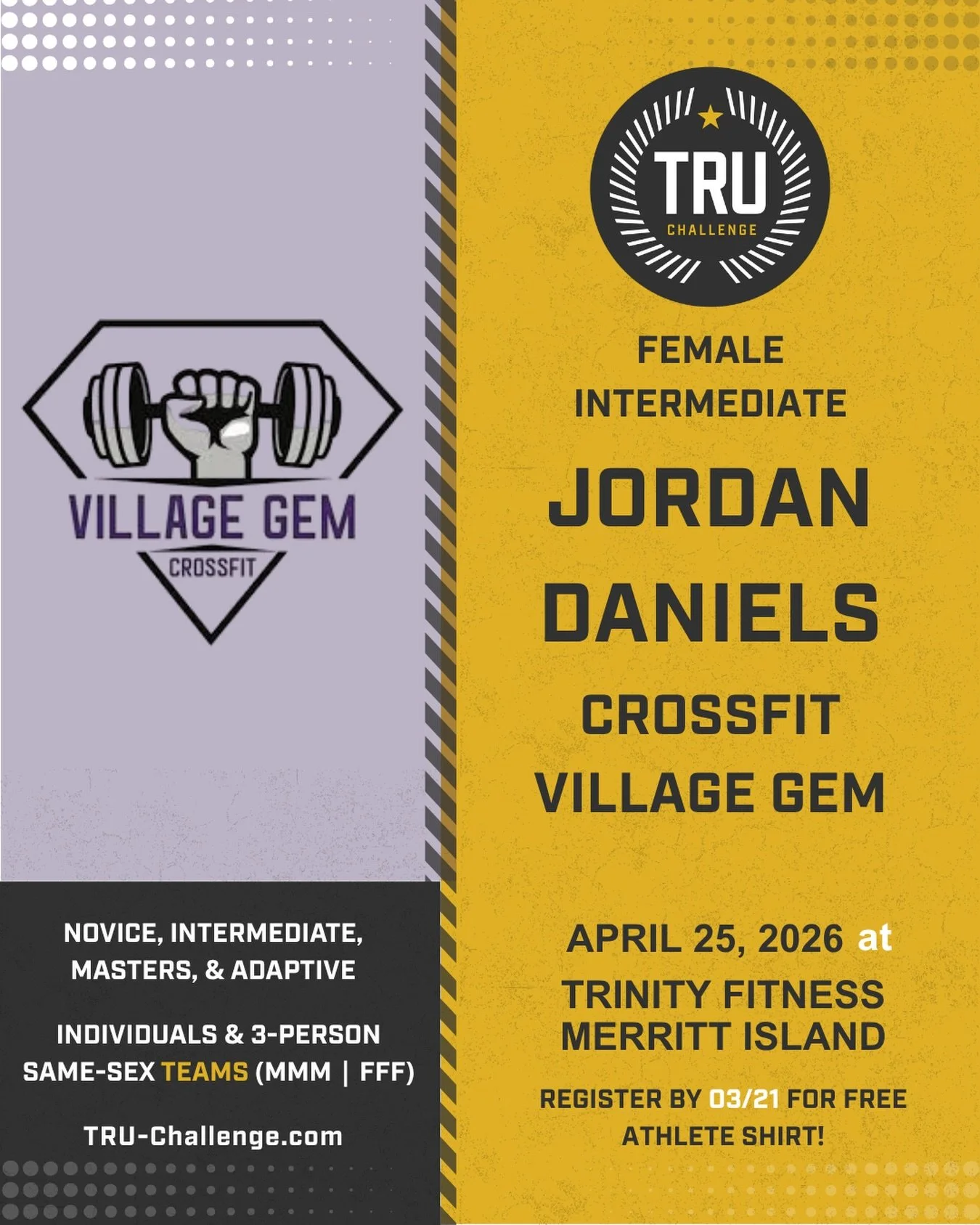 Athlete Announcement from @crossfit_villagegem Jordan Daniels is taking on Female Intermediate! @thetruchallenge