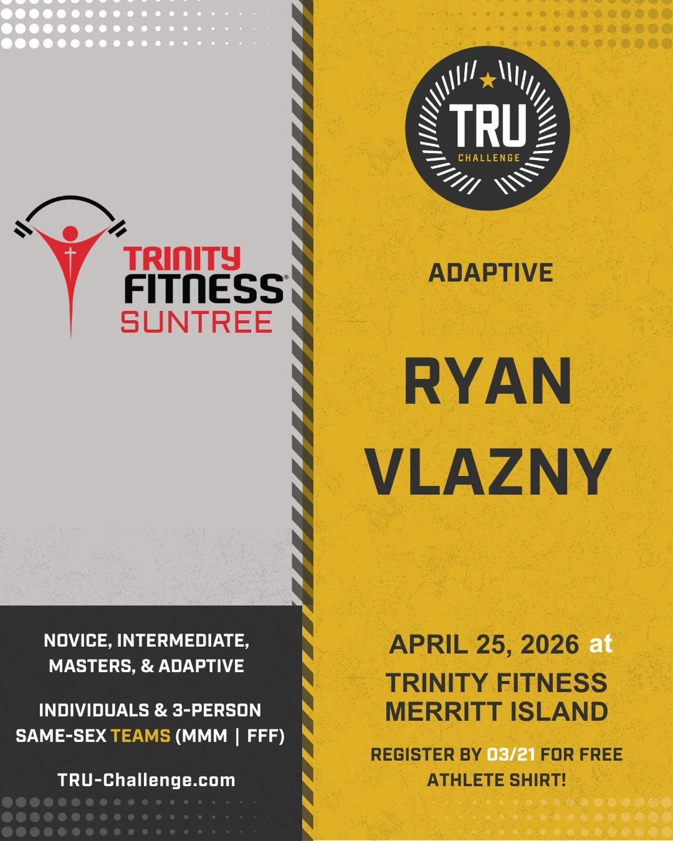 From @trinityfitness_suntree Ryan is ready to show us what he&rsquo;s got this weekend!! @thetruchallenge