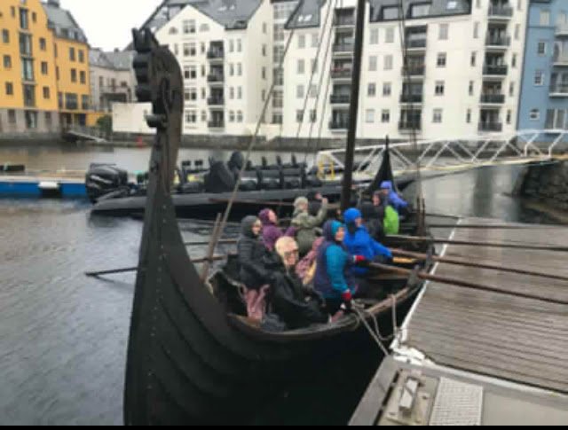 Viking Ship Sailing in Norway