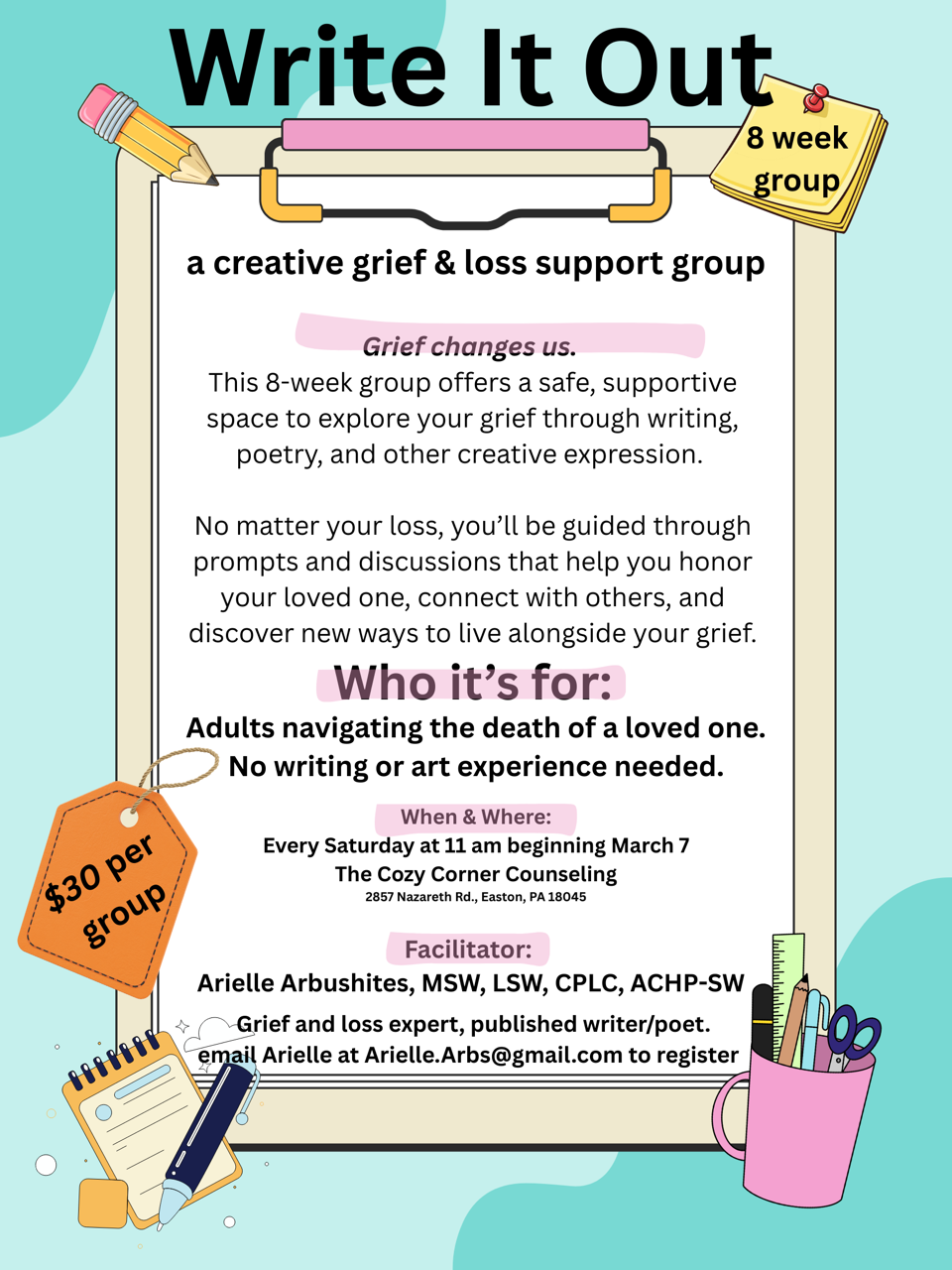 Write It Out: A Creative Grief & Loss Support Group