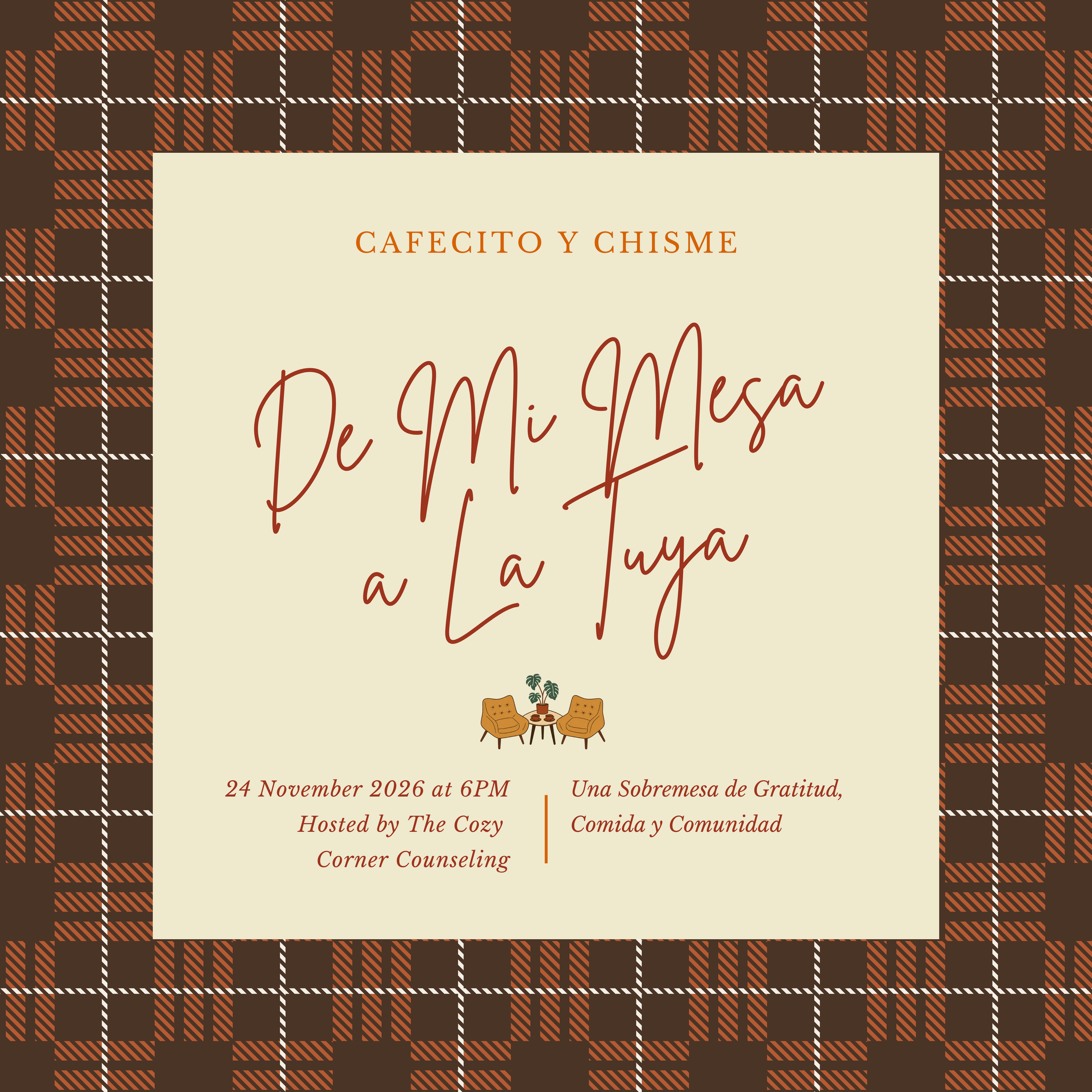 Orange Plaid Thanksgiving Invitation  - 1.png