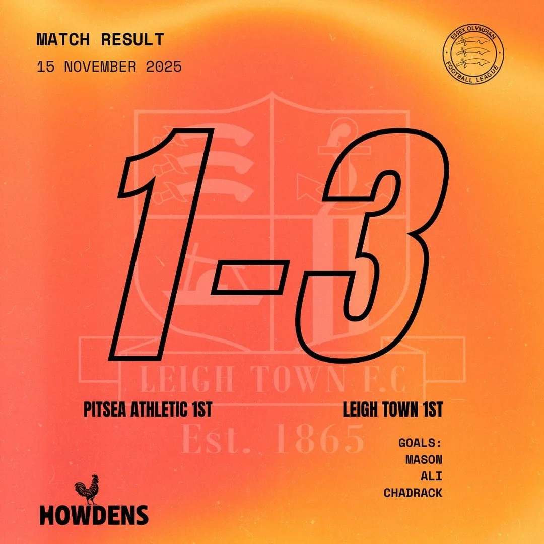 1st team back to winning ways, with a tough battle away to Pitsea 1st #UpTheTown