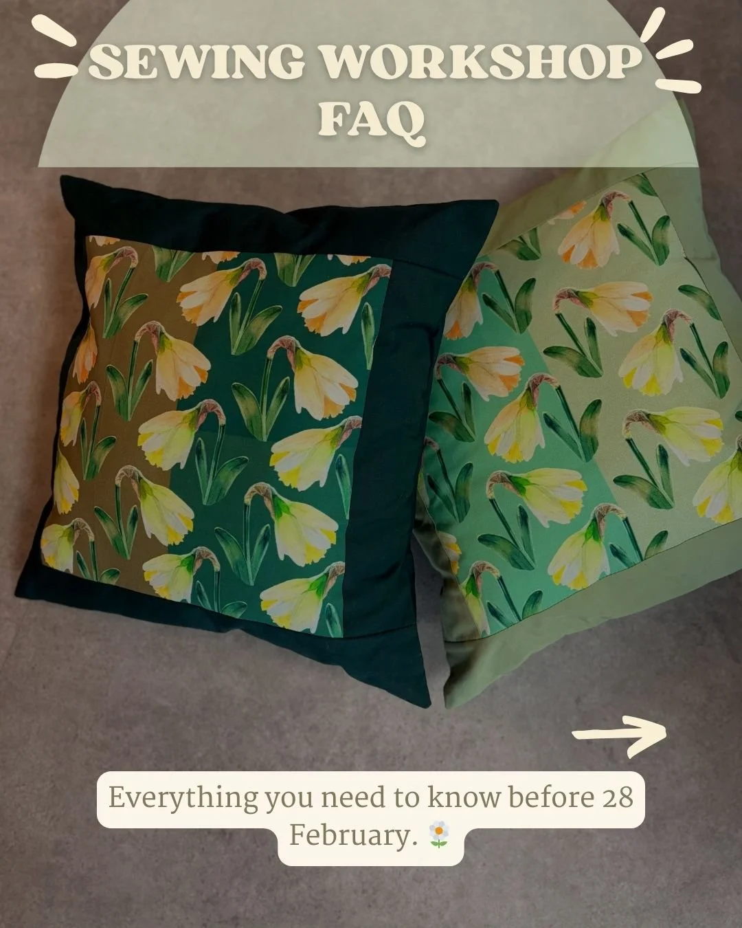 Thinking about joining our sewing workshop? 

We&rsquo;ve answered the most common questions in this post to help you decide if it&rsquo;s right for you. Whether you&rsquo;re a beginner or just want a creative morning/afternoon, this workshop is desi