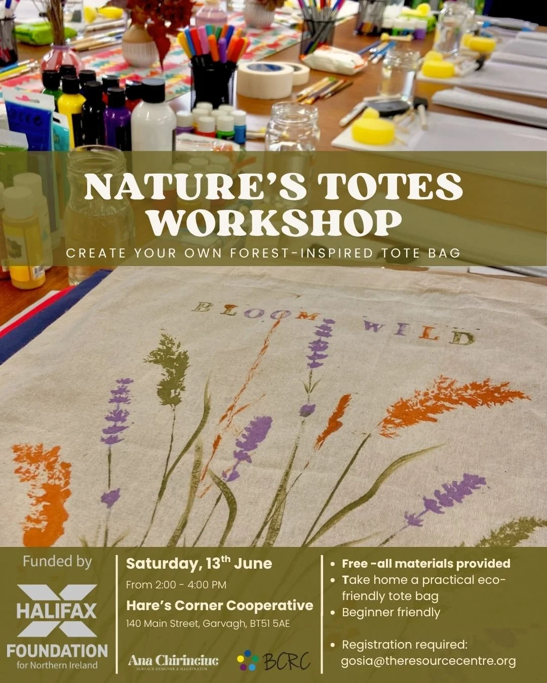 🌿 Paint Your Own Nature-Inspired Tote Bag! 👜
I'm excited to announce my 2nd Nature&rsquo;s Totes Workshop! 🎨

This time, the workshop is completely FREE for participants thanks to funding from BCRC. 💚

Just like last time, we&rsquo;ll take a litt