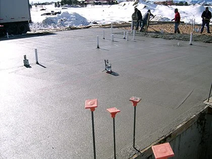 Birdseye view of slab over void in structural floor in Colorado