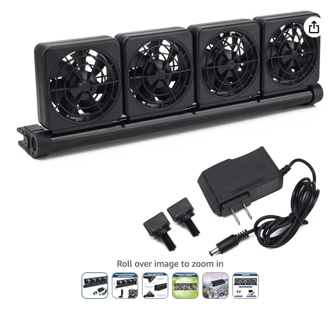 Aquarium cooling fan, 4 head DC12V