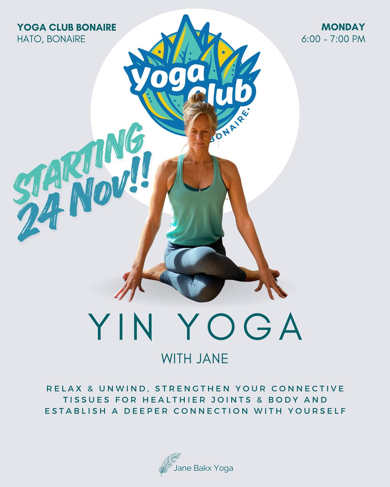 Happy to announce that Yin Yoga Monday with Jane is back from Monday 24 November! ✨

Join me for a wonderful Yin Yoga experience. Relax and unwind. Strengthen your connective tissues, promoting healthier joints and a revitalised body. Finding more fl