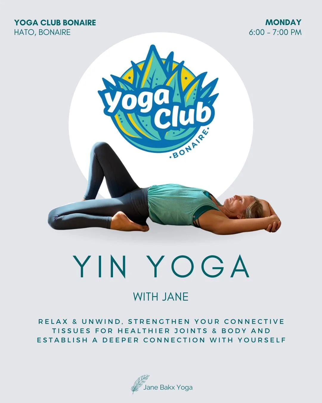 Monday is Yin day!!

Join me for a wonderful Yin Yoga experience.
Relax and unwind as you strengthen your connective tissues, promoting healthier joints and a revitalised body. Feel your flexibility grow and your body open slowly and safely.

Immerse