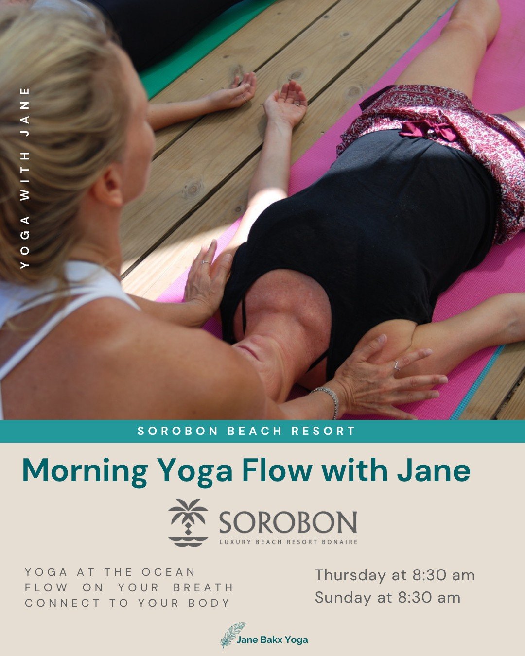Flow Yoga at Sorobon Luxury Beach Resort has such a special feeling &mdash; beautiful views, ocean breeze and that sense of calm that comes from practising outdoors.
It&rsquo;s one of my favourite places to teach.

I&rsquo;m hosting two weekly classe