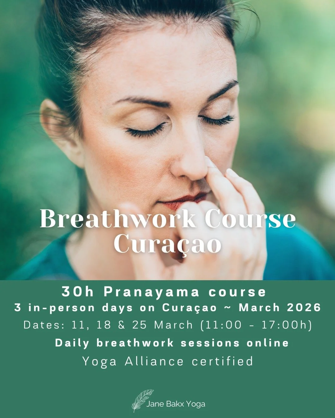 BREATHE Cura&ccedil;ao

I&rsquo;m excited to share that I&rsquo;ll be hosting BREATHE again, my 30h Breathwork &amp; Pranayama course, on Cura&ccedil;ao in March 2026.

This course is designed for anyone who wants to explore breathwork in a deeper, s