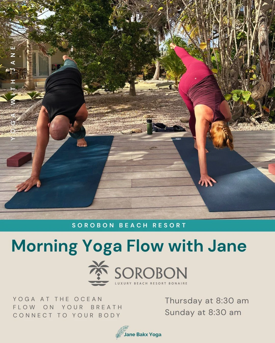 Flow Yoga at Sorobon Luxury Beach Resort has such a special feeling &mdash; beautiful views, ocean breeze and that sense of calm that comes from practising outdoors.
It&rsquo;s one of my favourite places to teach.

I&rsquo;m hosting two weekly classe