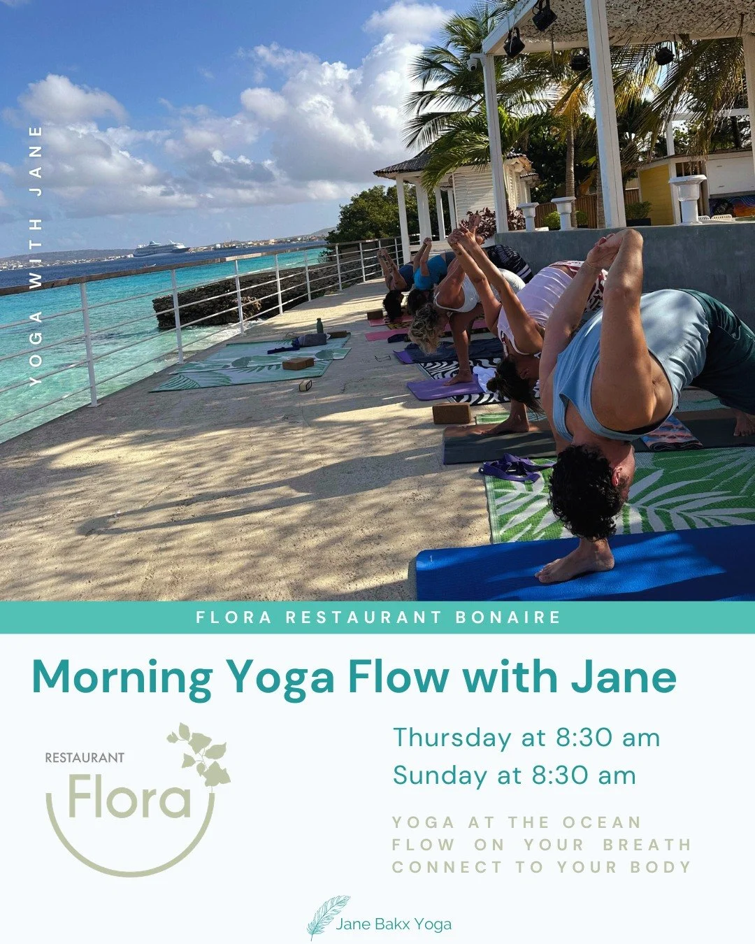 Flow with me by the sea at Flora.

Shade, breeze, turquoise water in front of you. Movement becomes both energising and calming.�Outdoor yoga simply feels different.

I host two classes a week. You&rsquo;re welcome to join.

Details:
Location: @flora