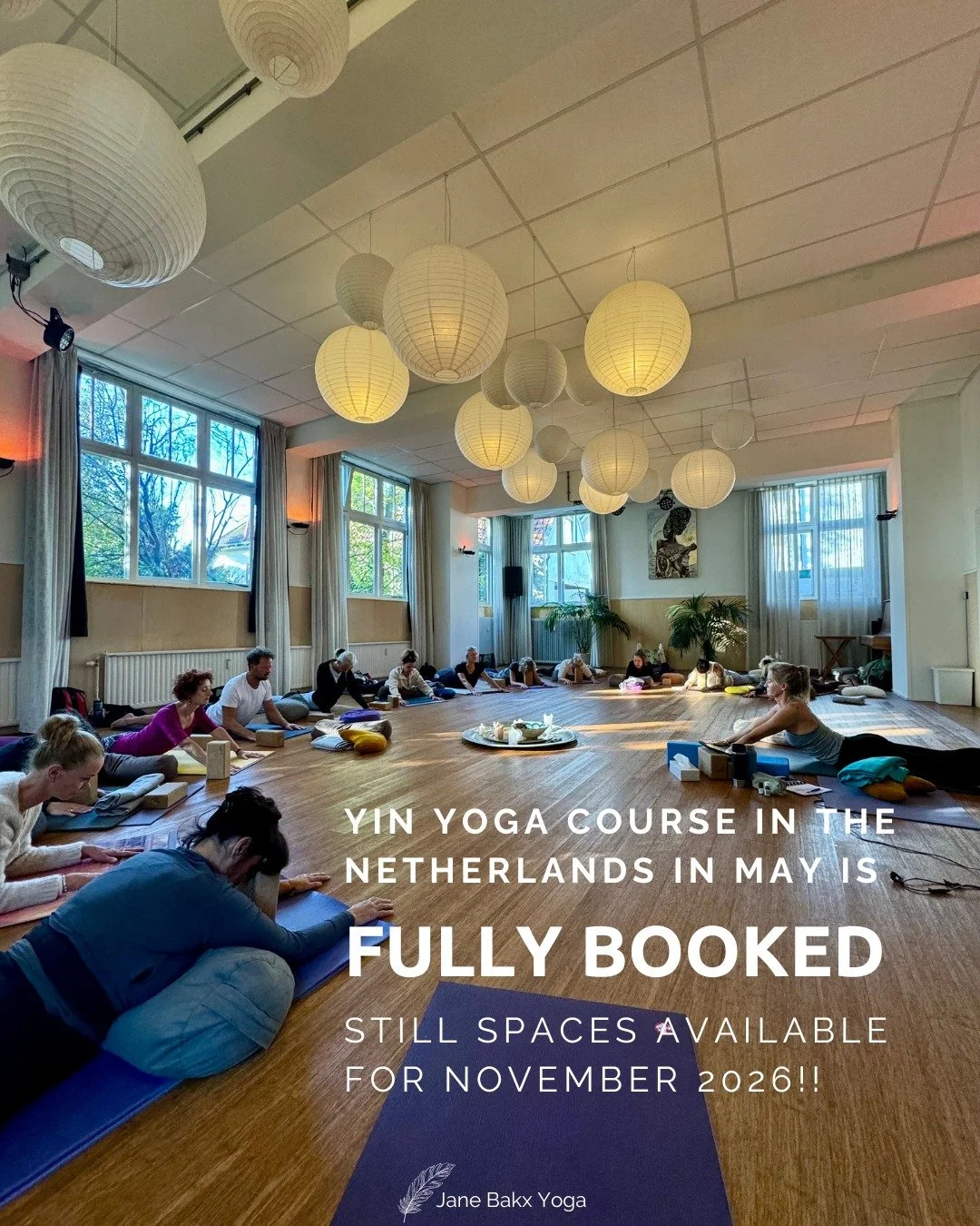 The Yin Yoga Teacher Training in Bussum (Netherlands) this May is now fully booked!
Thank you for your trust. ✨

There are still spots available for the course in November 2026!

Dates November - Netherlands:
Part 1: Sun 1, Mon 2 &amp; Tue 3 Nov
Part