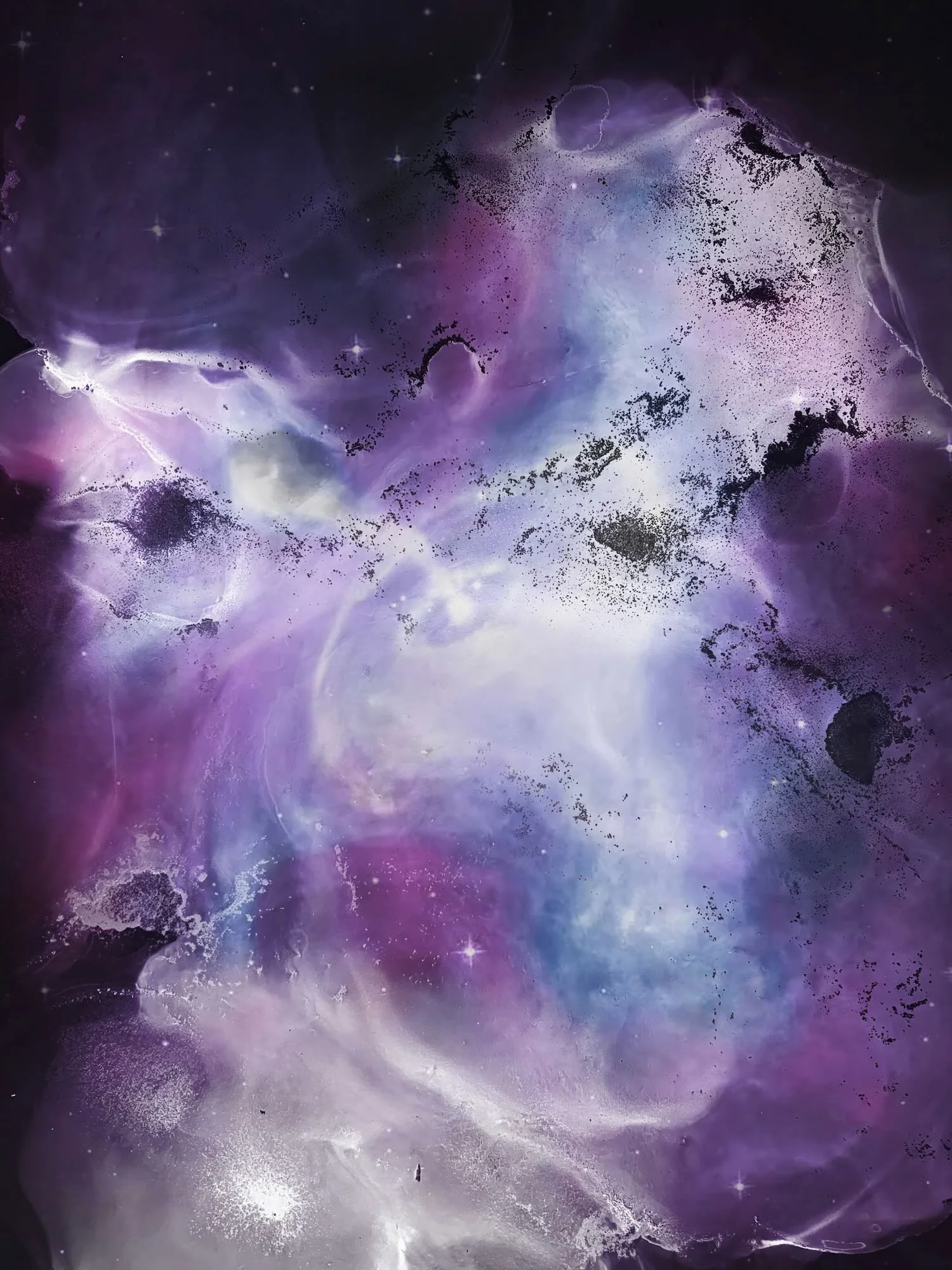 Light Echo of 1054 — Supernova remnant in eternal bloom, painted over Hubble Telescope photography — cosmic alcohol ink artwork
