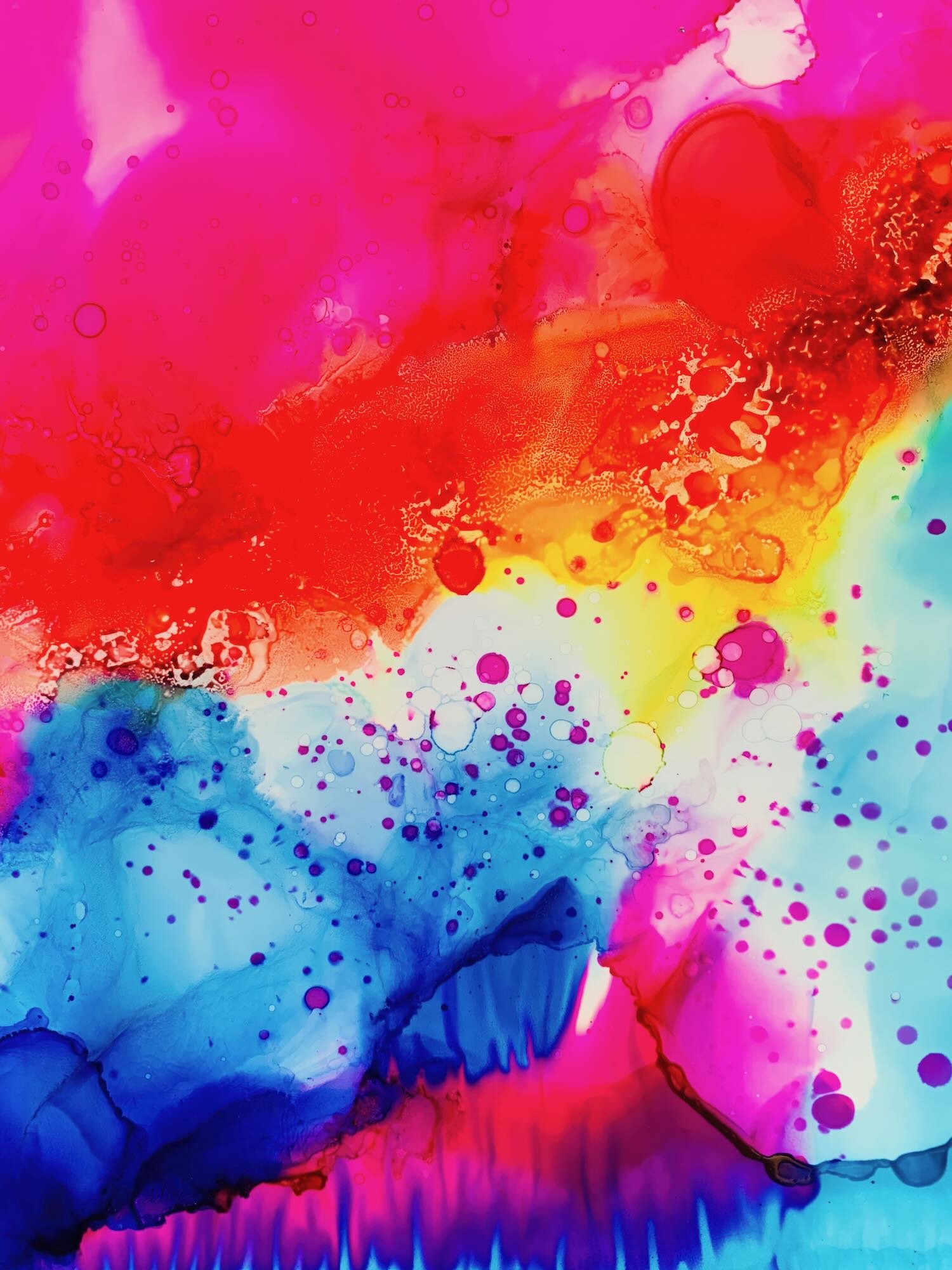 Electric Bloom — Radiant pinks and molten golds colliding in kinetic motion — vibrant abstract alcohol ink painting