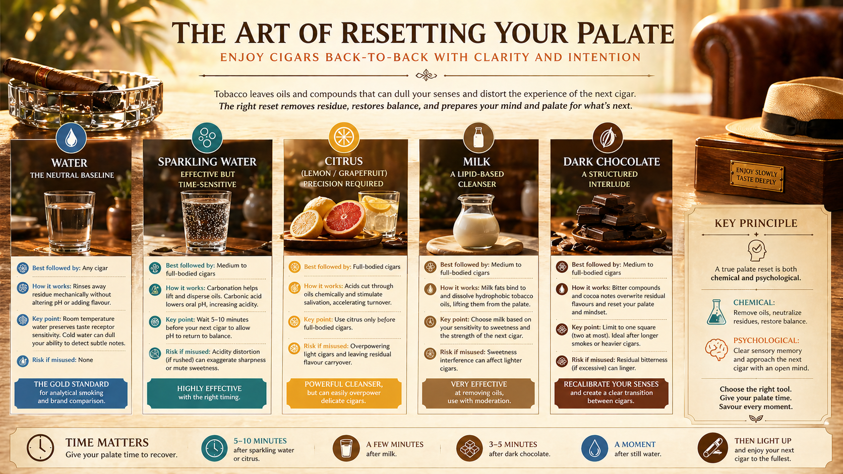 Resetting the Palate Between Cigars: A Practical Framework for Back-to-Back Enjoyment