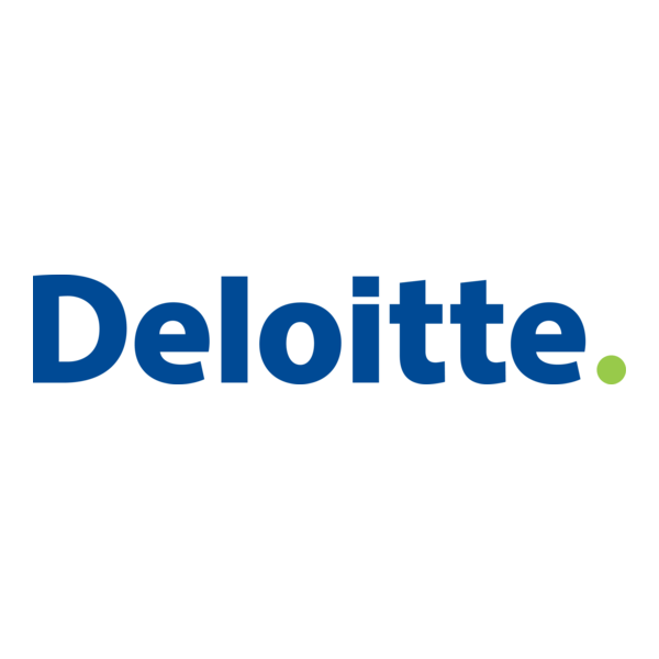 Deloitte logo with blue text and a small green dot on the right