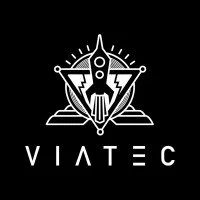 Logo with a rocket launching, a triangle, and the text 'VIATEC' underneath.