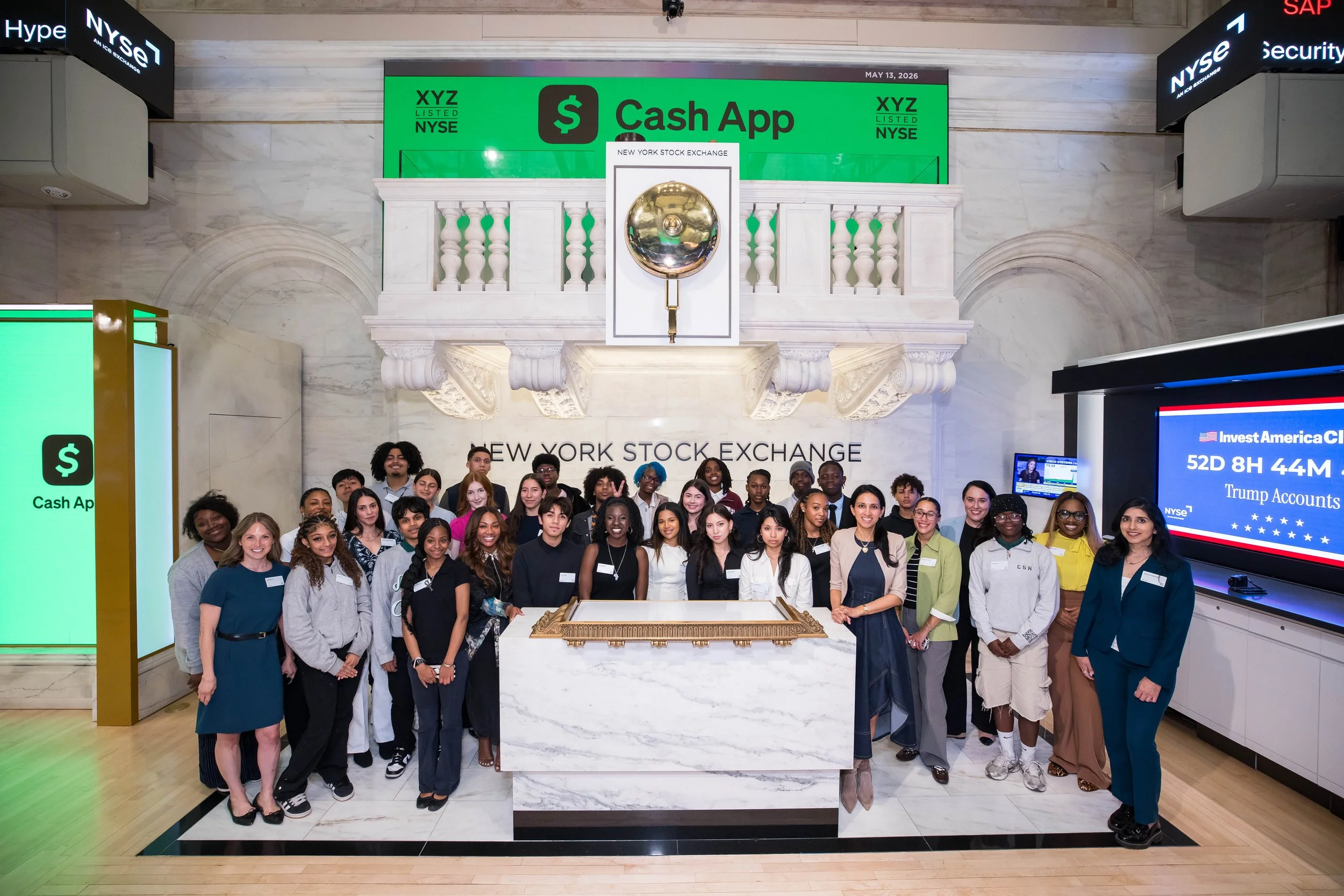 Lindsay Bryan Podvin and the Youth Advisory Council at the NYSE