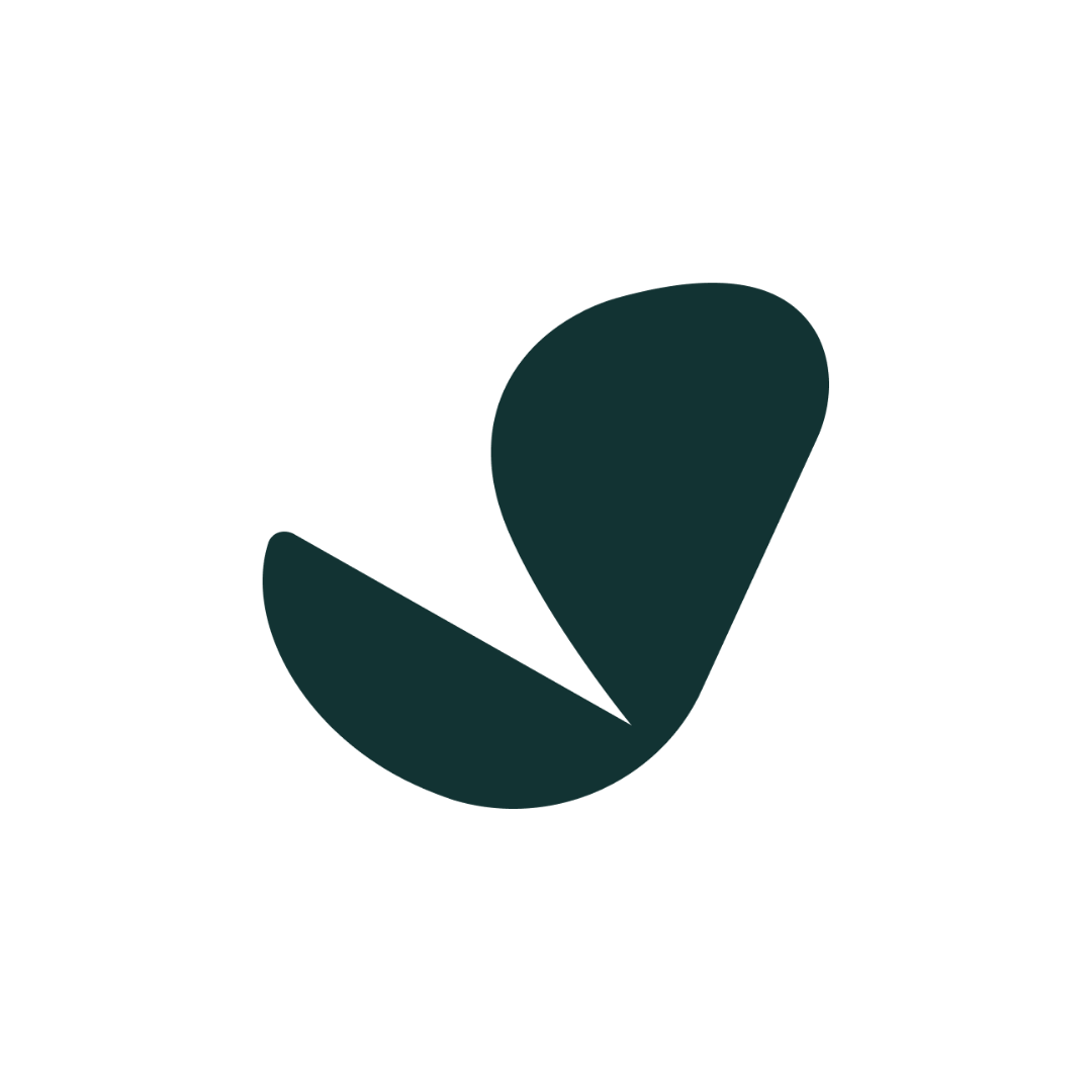 A minimalist, abstract black and dark green logo resembling a stylized leaf or plant with curved shapes for the EHR Simple Practice