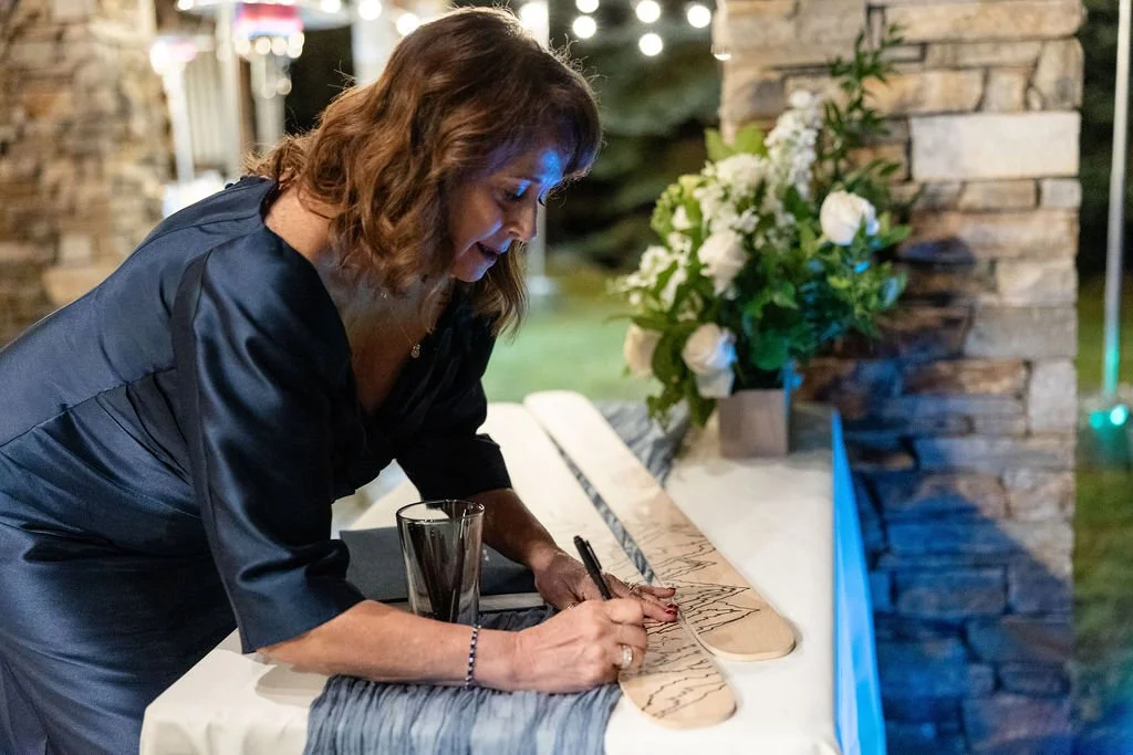 Wedding guest signs custom wooden ski guestbook