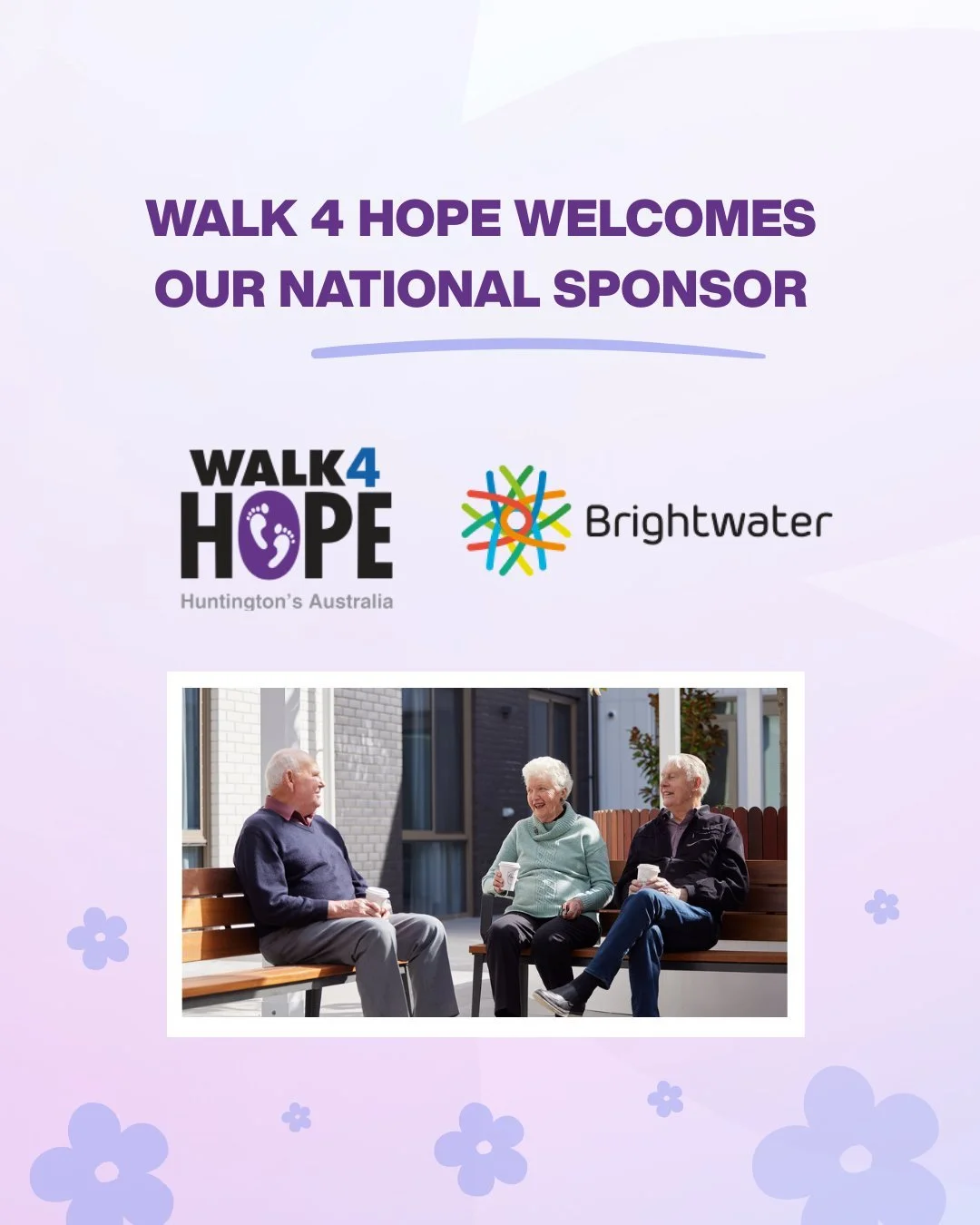 🌟 Big news! 🌟

We&rsquo;re proud to welcome @brightwatercare as our National Partner for this year&rsquo;s Walk 4 Hope.

Brightwater has supported people living with Huntington&rsquo;s disease since 1993, offering specialist homes, 24/7 care, and t