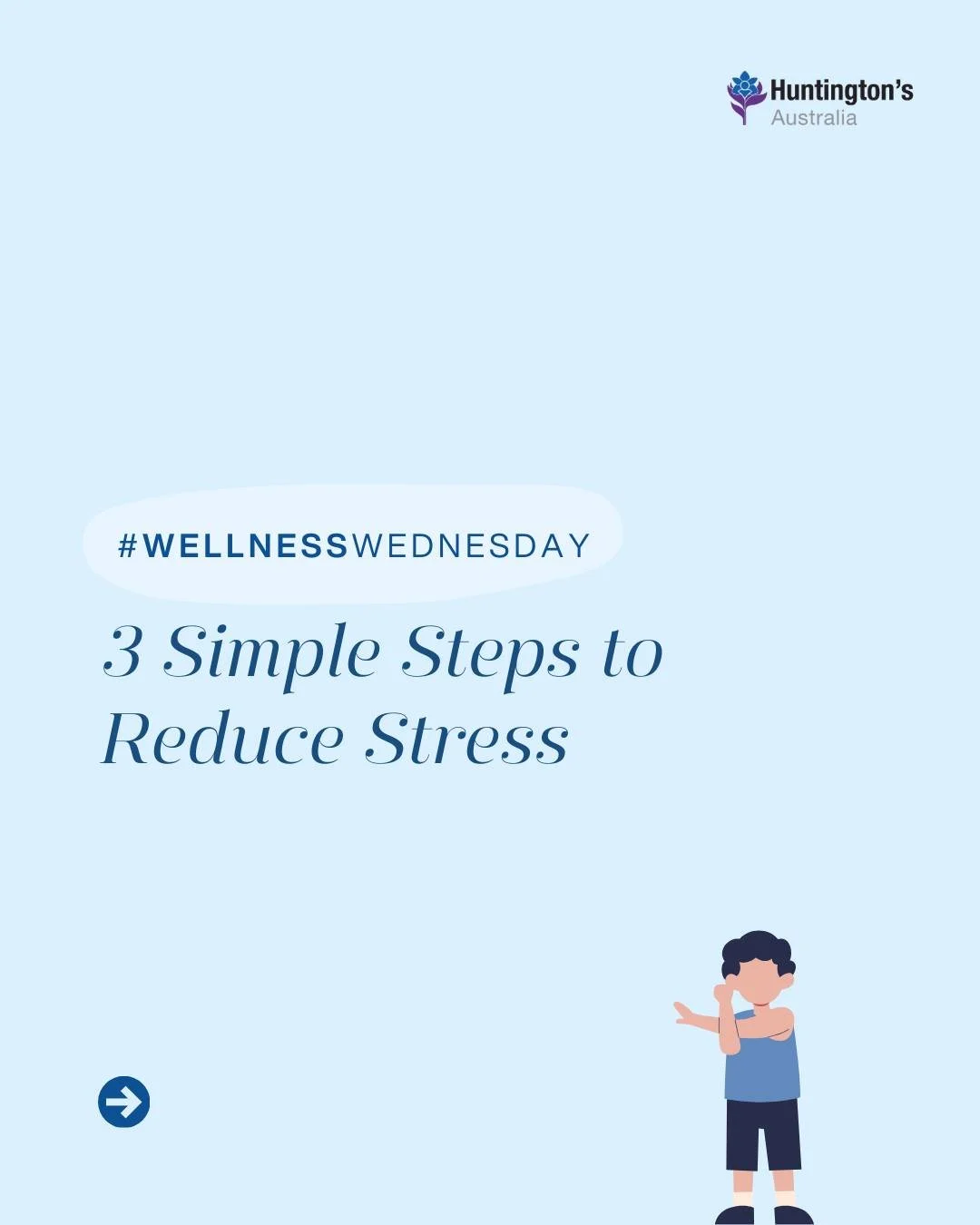 Wellness Wednesday: 3 ways to reduce stress 🌿

Feeling tense? Overwhelmed? Try these 3 simple moves neck rolls, shoulder stretch, and deep breathing.

Regular movement is especially important with HD. It helps maintain mobility, reduce fall risk, an