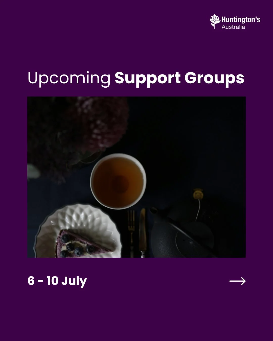 𝐒𝐮𝐩𝐩𝐨𝐫𝐭 𝐠𝐫𝐨𝐮𝐩𝐬 𝗵𝗮𝗽𝗽𝗲𝗻𝗶𝗻𝗴 𝘁𝗵𝗶𝘀 𝘄𝗲𝗲𝗸:

8 July, Wednesday
💜 QLD - Brisbane Support Group

9 July, Thursday
💜 NSW- Newcastle Carers Group

If you'd like to join any of these groups, contact us on 1800 244 735 or email prog