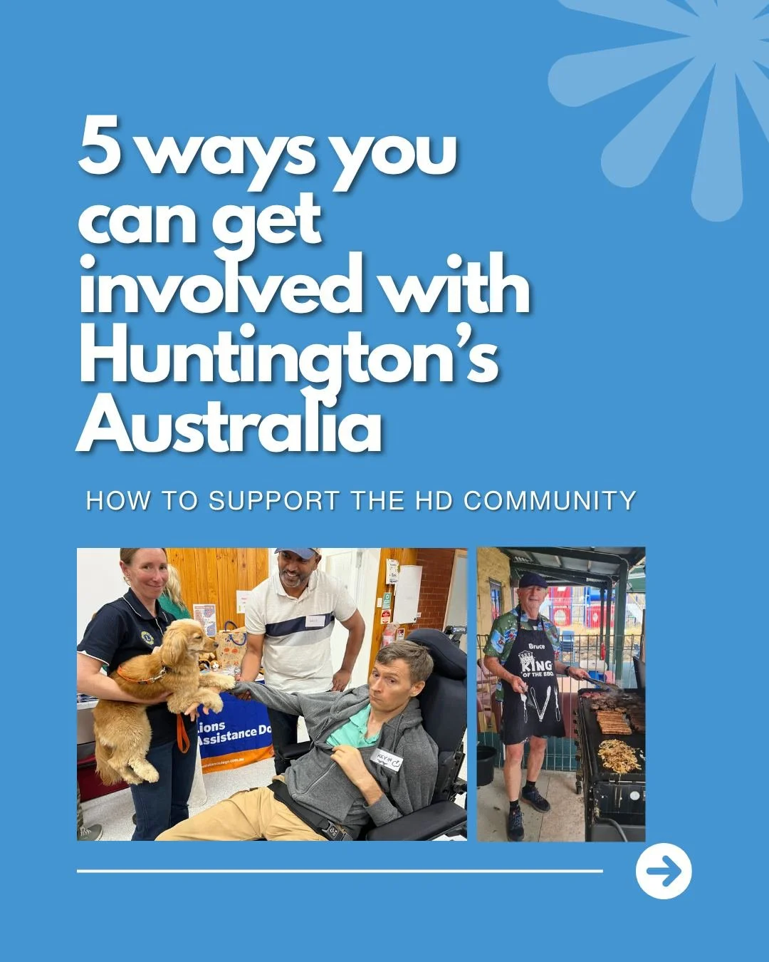 Looking for a way to support our amazing HD community? You're in the right place!

Whether you buy tickets in a community raffle or host a sausage sizzle, every action means a lot. 

Here are some ideas you might not know about.

 #HDcommunity #Hunti