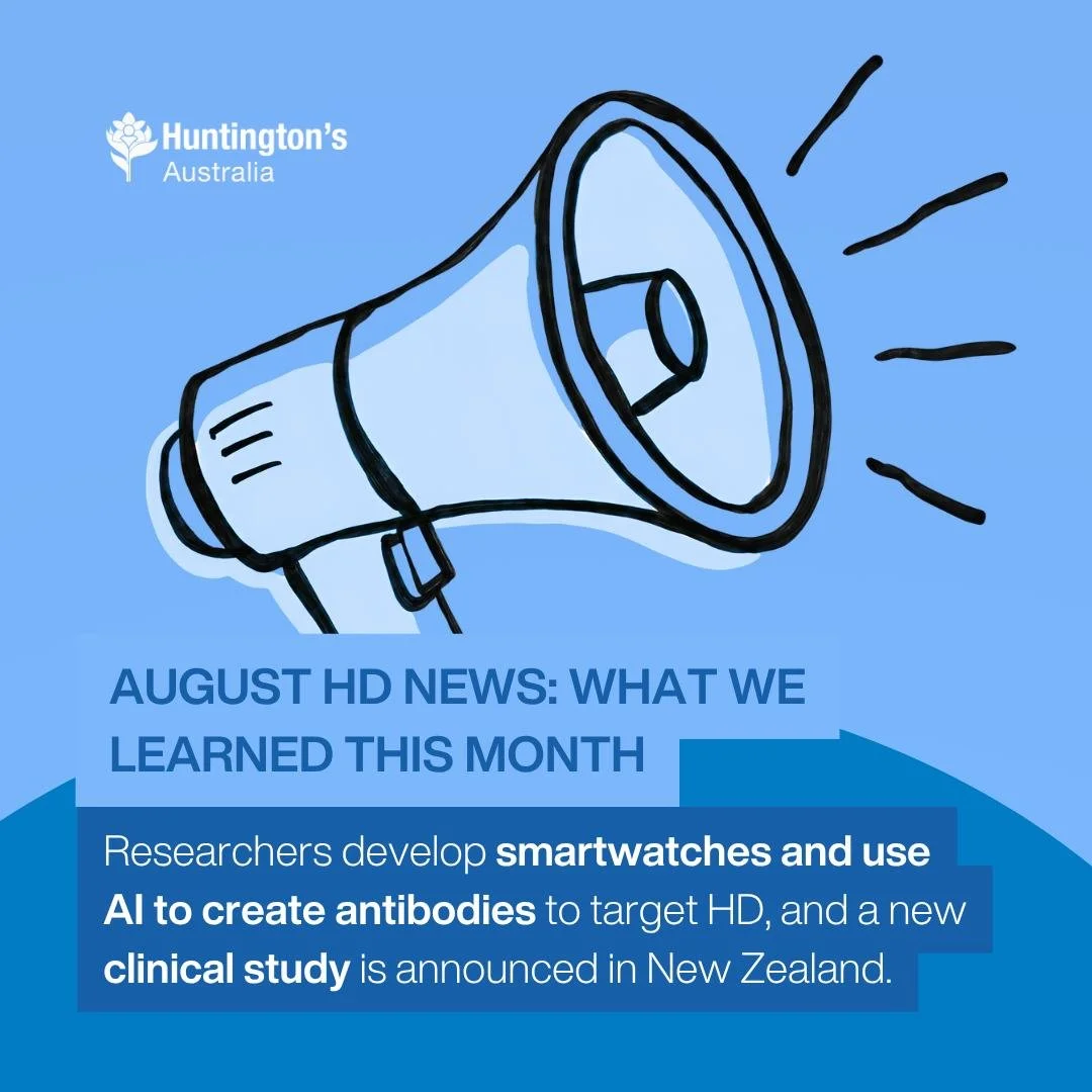 Wondering what you missed in HD news this month? 

We've wrapped up the latest on technological developments, research findings, and clinical study launches in one spot. 

Read the August HD news here: https://huntingtonsaustralia.au/hd-news-august/ 