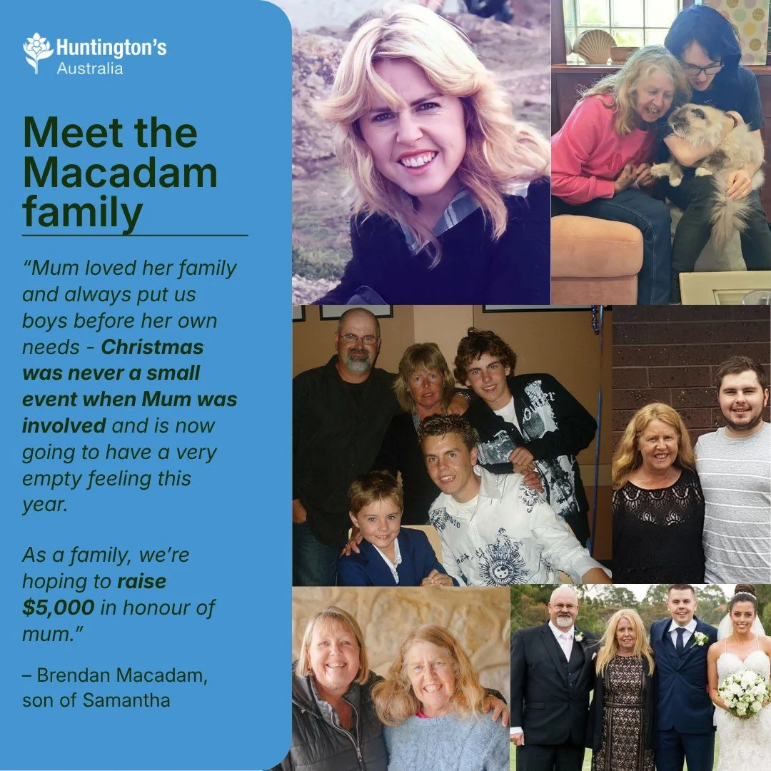 Sam was a registered nurse, mother to three boys, and die-hard Crows fan who spent her life caring for her family and others. She was diagnosed with Huntington's disease in December 2022, just before Christmas, and sadly lost her battle in May this y