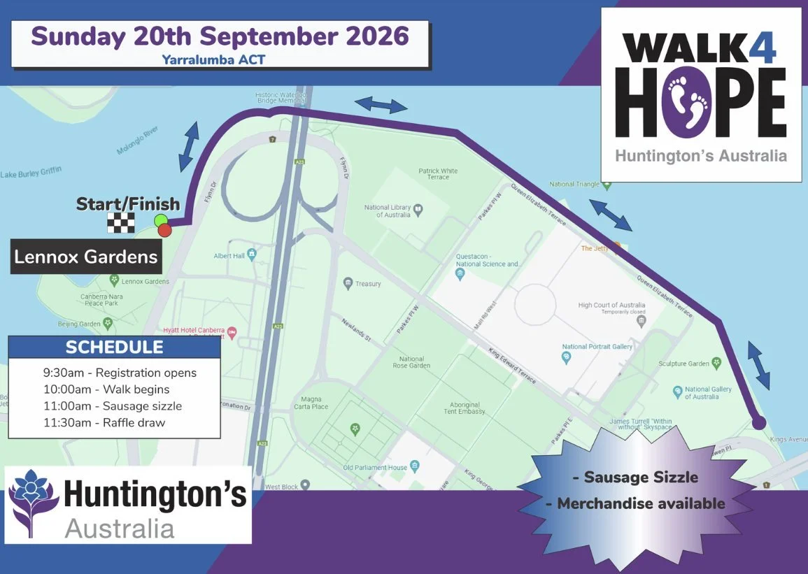 It's our capital city's turn to host Walk 4 Hope tomorrow!

Heading to the Canberra event? Here's everything you need to know. 

Where do I park?
You'll find parking on Flynn Drive in Yarralumla, with easy access to Lennox Gardens. Parking is free on