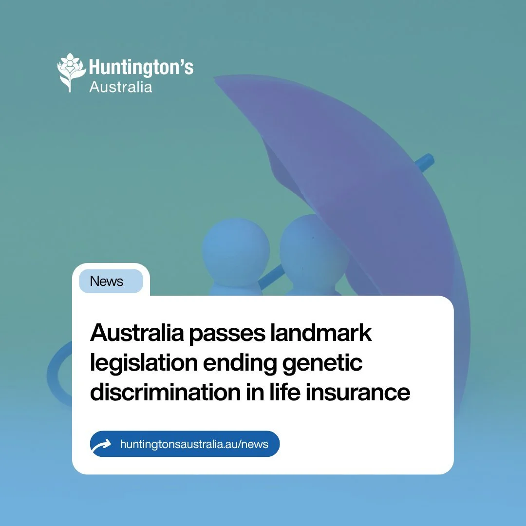 In a landmark victory today, Australia passed new legislation protecting people from genetic discrimination in life insurance. 

The changes, effective from today, mean people can now undergo genetic testing for conditions such as Huntington's diseas
