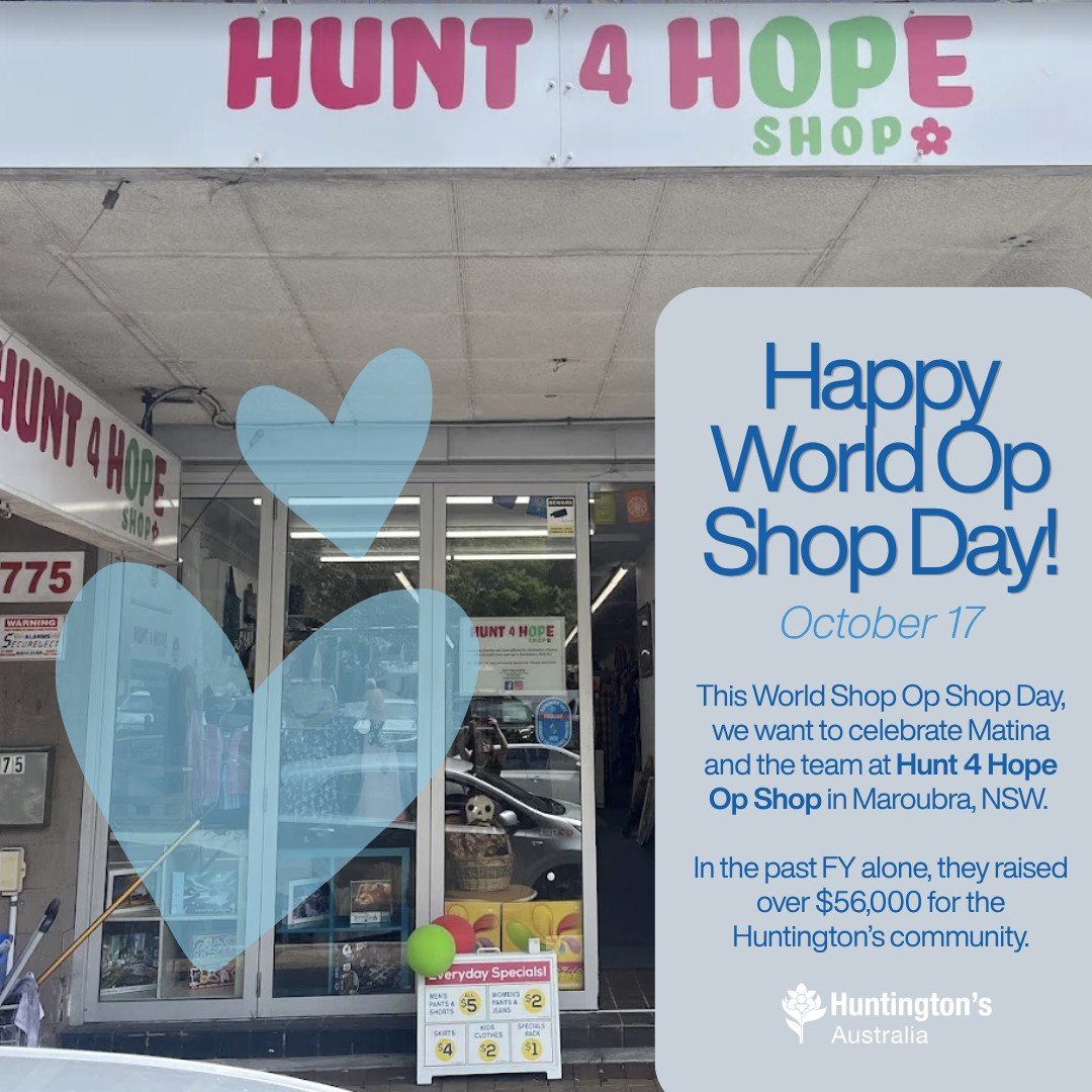 It's World Op Shop Day, so what better time to recognise an Australian op shop that donates all its profits to the Huntington's disease community. 

Hunt 4 Hope Op Shop (@hunt4hopeopshop) is run by Matina Moutzouris and her amazing team, in Maroubra,