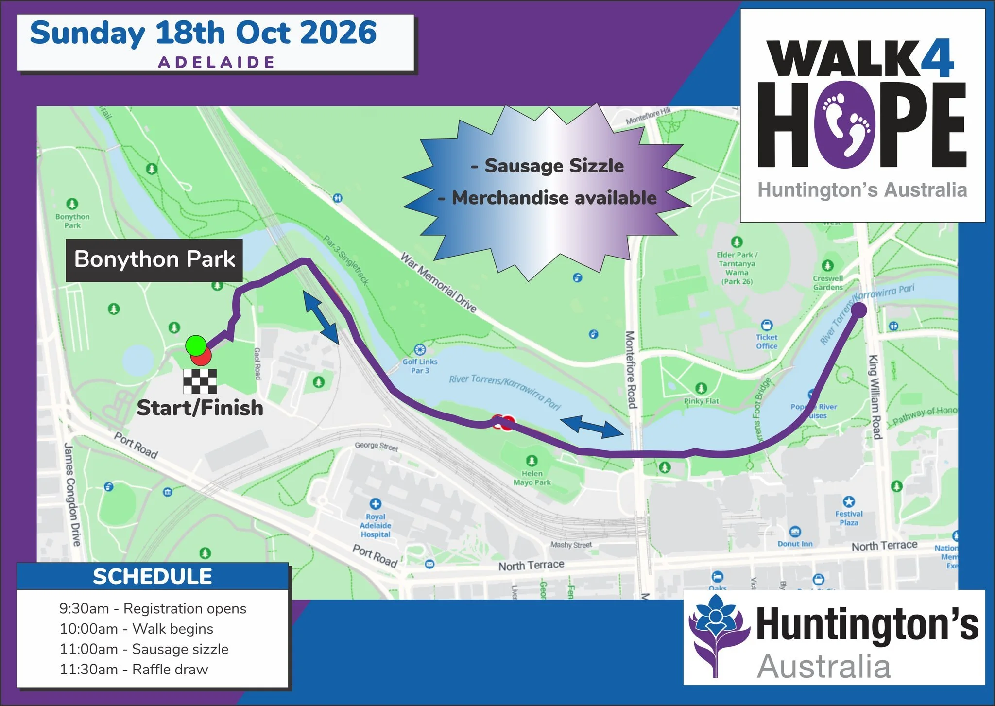 Adelaide, are you ready to rumble? 

Walk 4 Hope is on tomorrow, and the weather is looking spectacular! Here are answers to all your questions about the big event. 

Where do I park?
You'll find parking in a few different areas of Bonython Park, inc