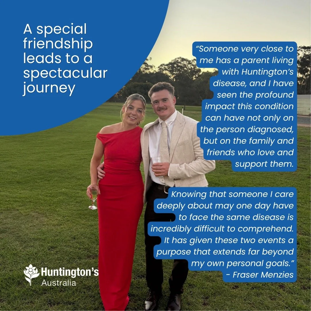 This weekend, Fraser begins the first of a two-part journey to run 180km. But he&rsquo;s not doing it for himself. 

Fraser (@mileswithmeaning26) is running to support his long-time friend, whose mother lives with Huntington&rsquo;s disease. He is ru