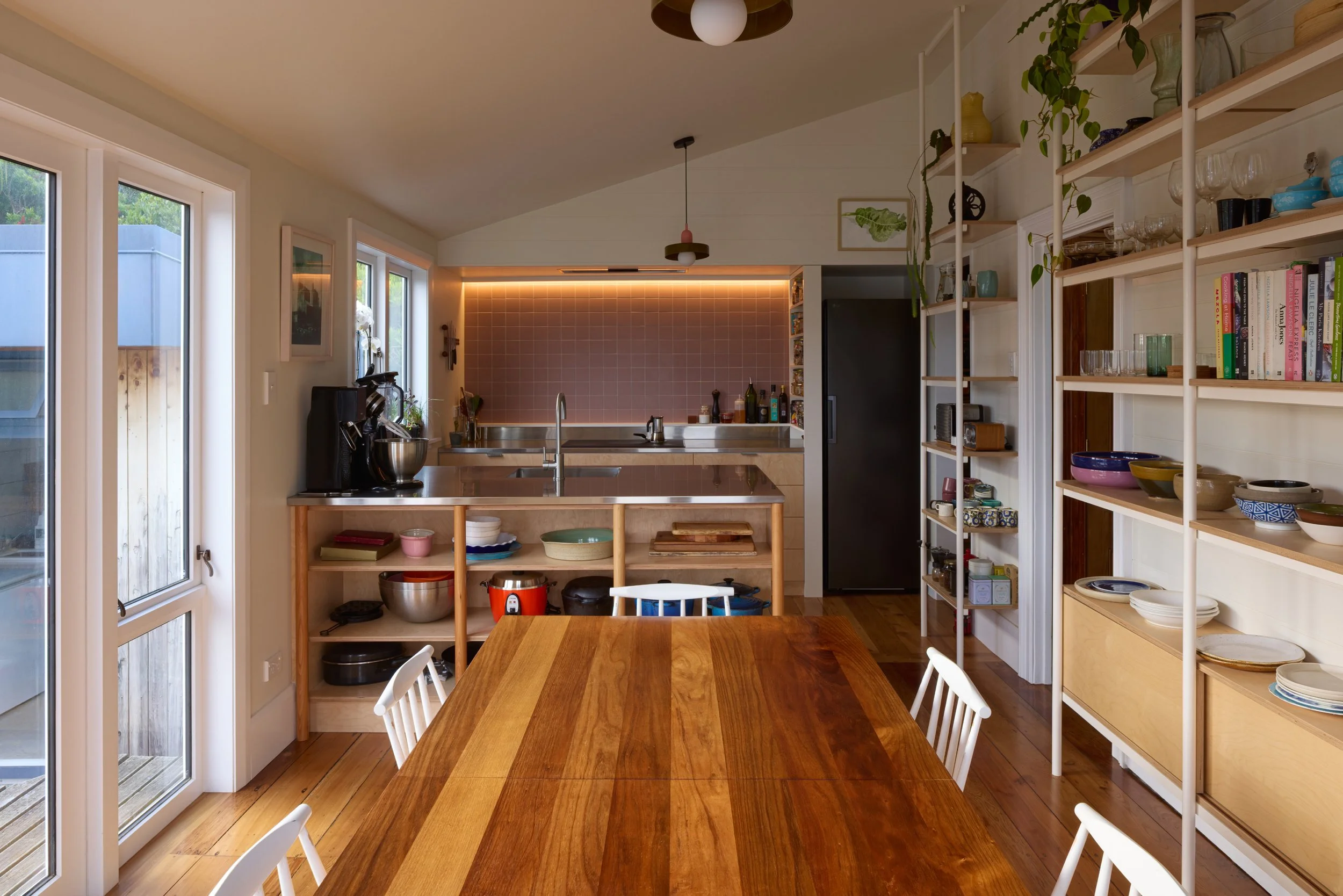 Contemporary kitchen renovation within a heritage villa, designed by Upoko Architects as part of a residential alteration project.