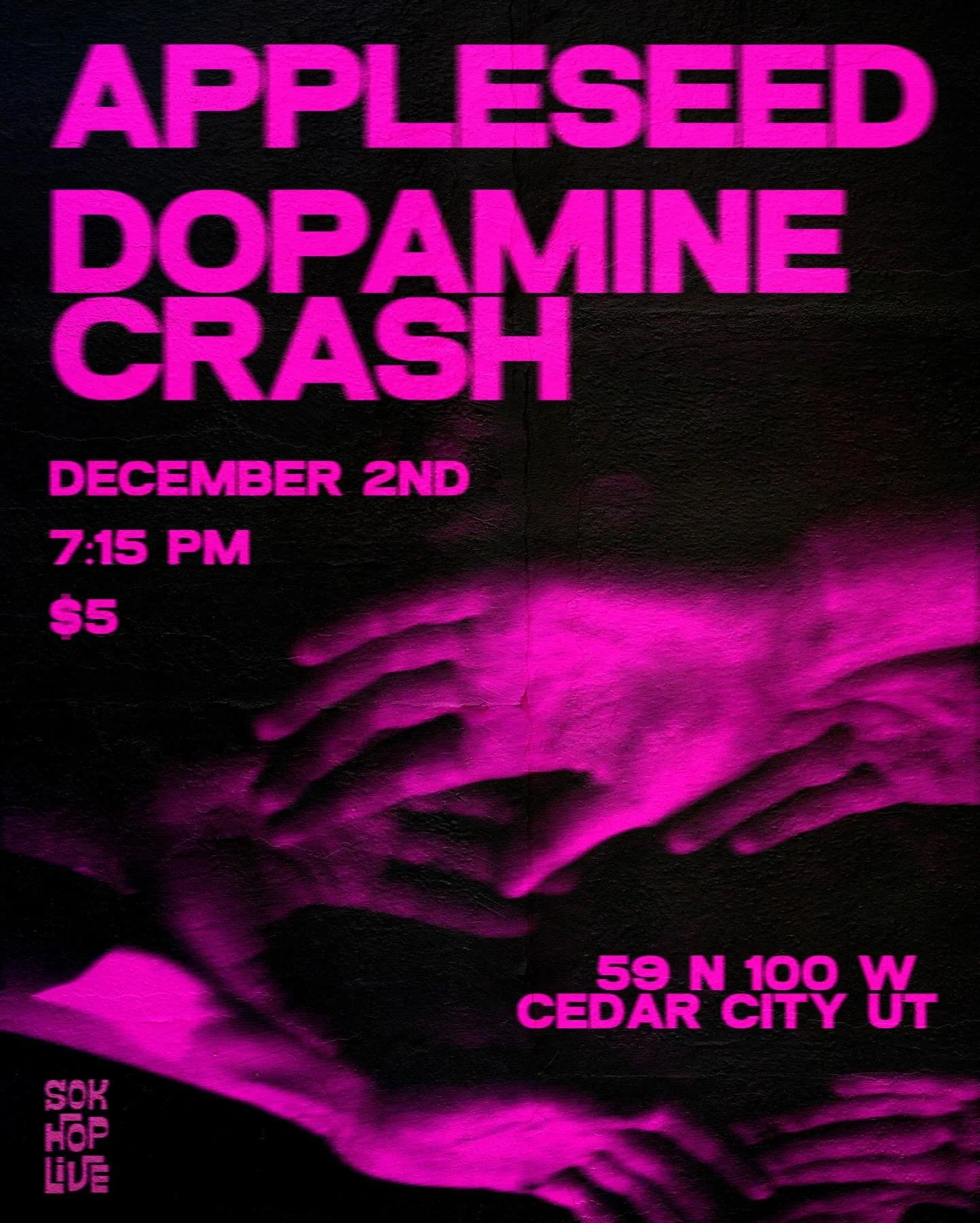 We&rsquo;ve got @appleseedtheband and @dopaminecrashband THIS TUESDAY 🎸‼️ This is the last show of the year so you won&rsquo;t want to miss it 😼