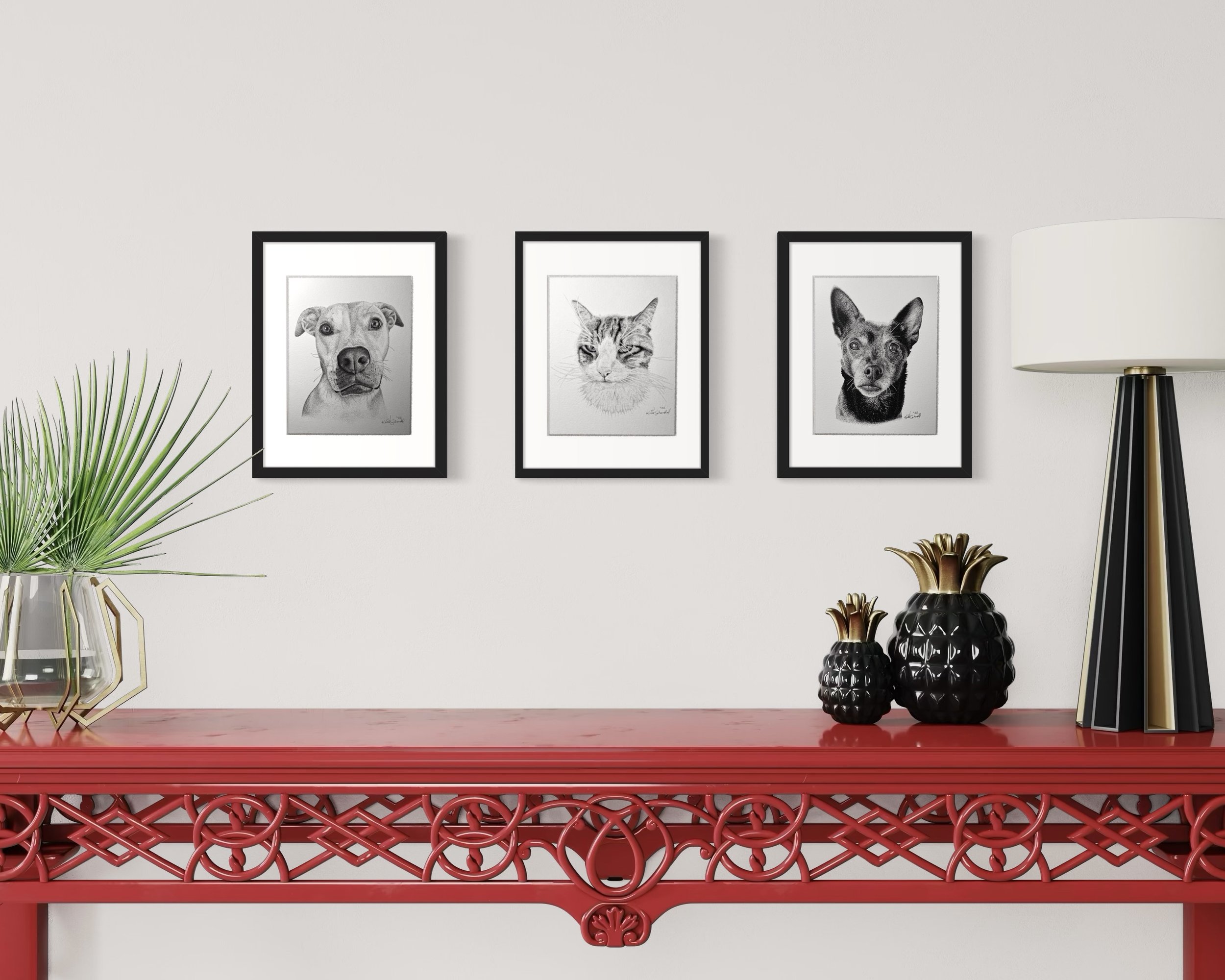 THREE Pet Portraits